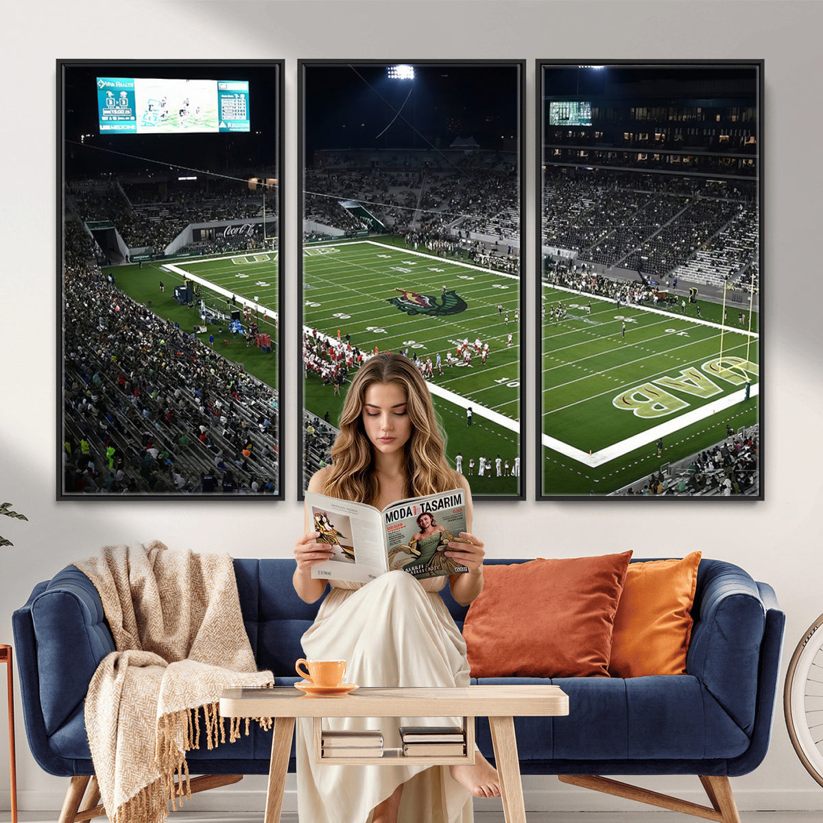 81740-MGV-CV-36X24 - UAB Blazers Football Team Print - Birmingham Protective Stadium Wall Art Canvas Print