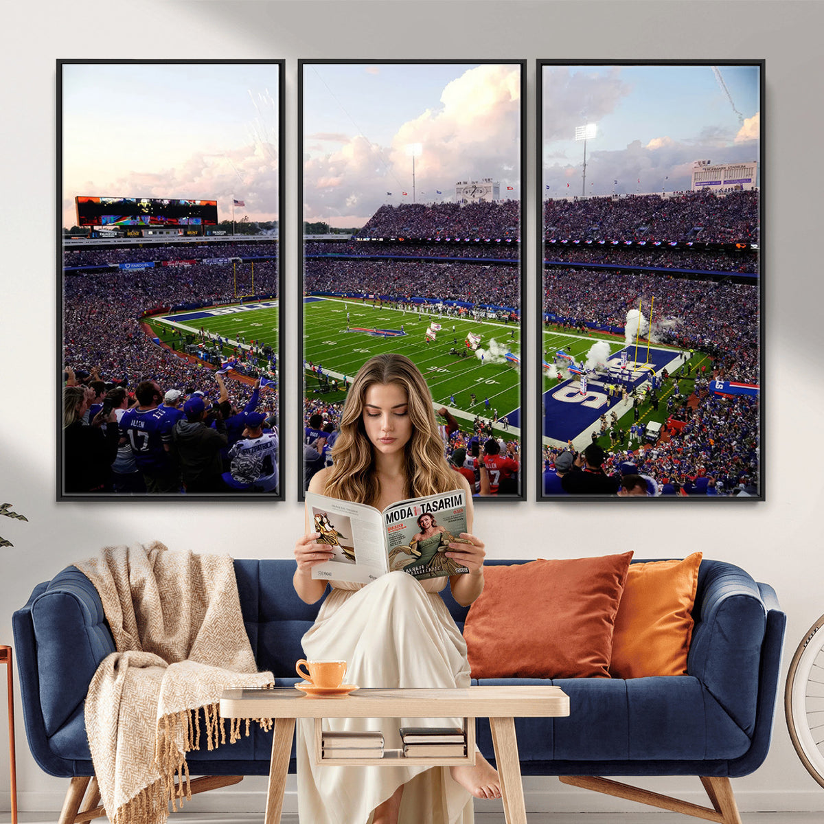 64066-MGV-CV-36X24 - Buffalo Bills Football Team Print - Buffalo Highmark Stadium Wall Art Canvas Print