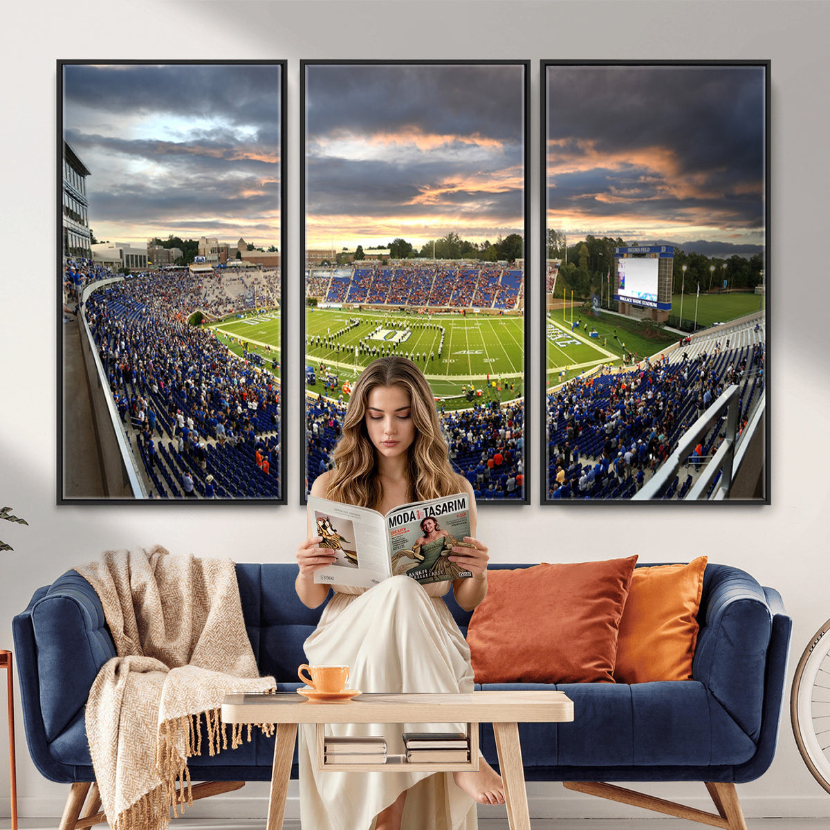 60433-MGV-CV-36X24 - Duke University Blue Devils Football Team Print, Durham
