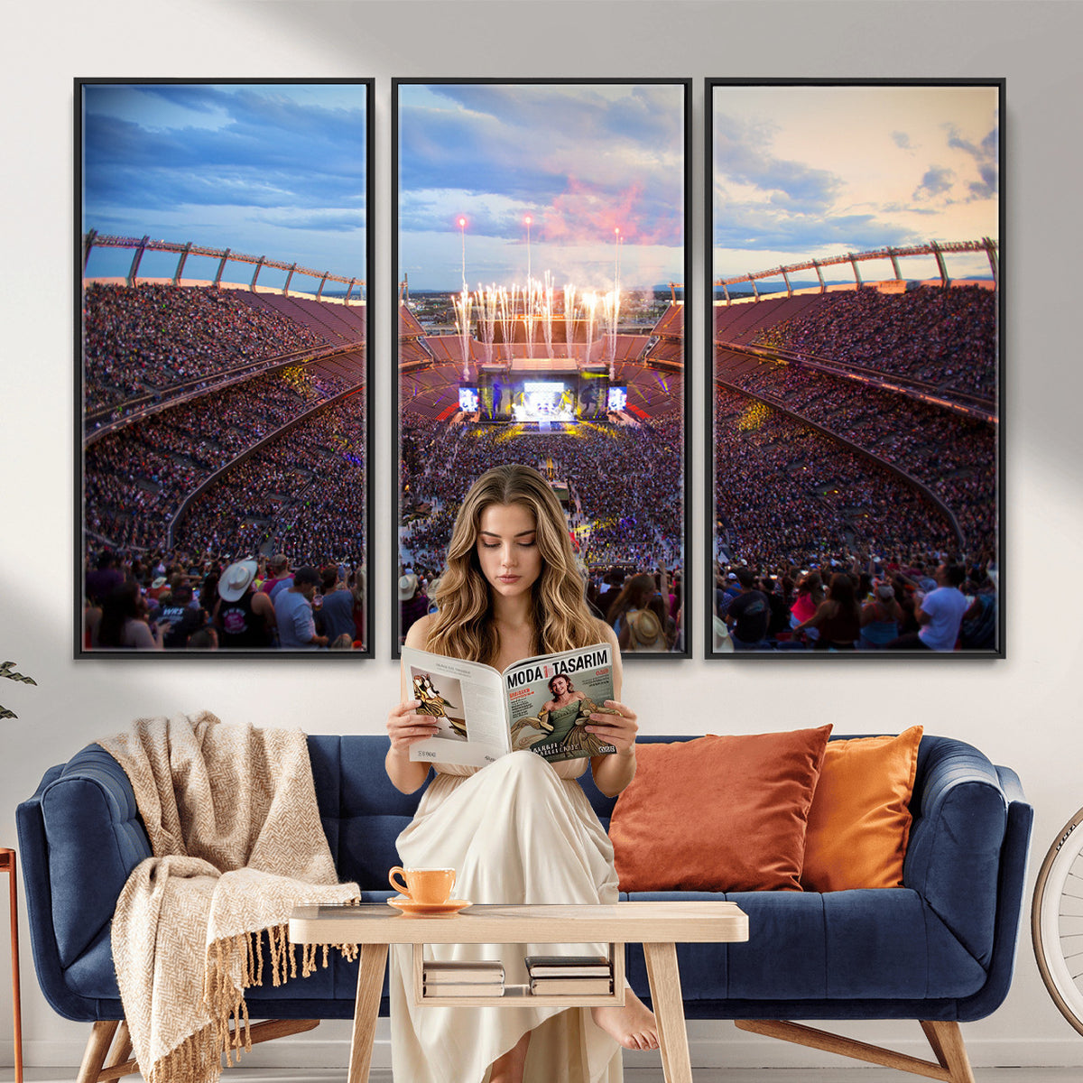 24689-MGV-CV-36X24 - Denver Broncos Football Team Print Canvas, Empower Field