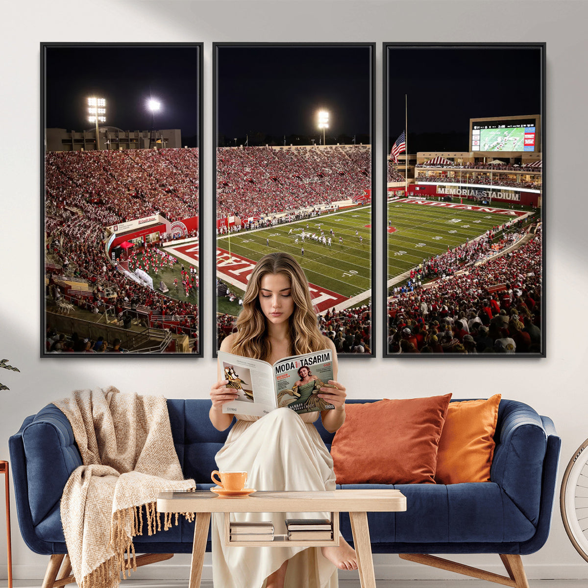 82748-MGV-CV-36X24 - Indiana University Hoosiers Football Team Print Canvas