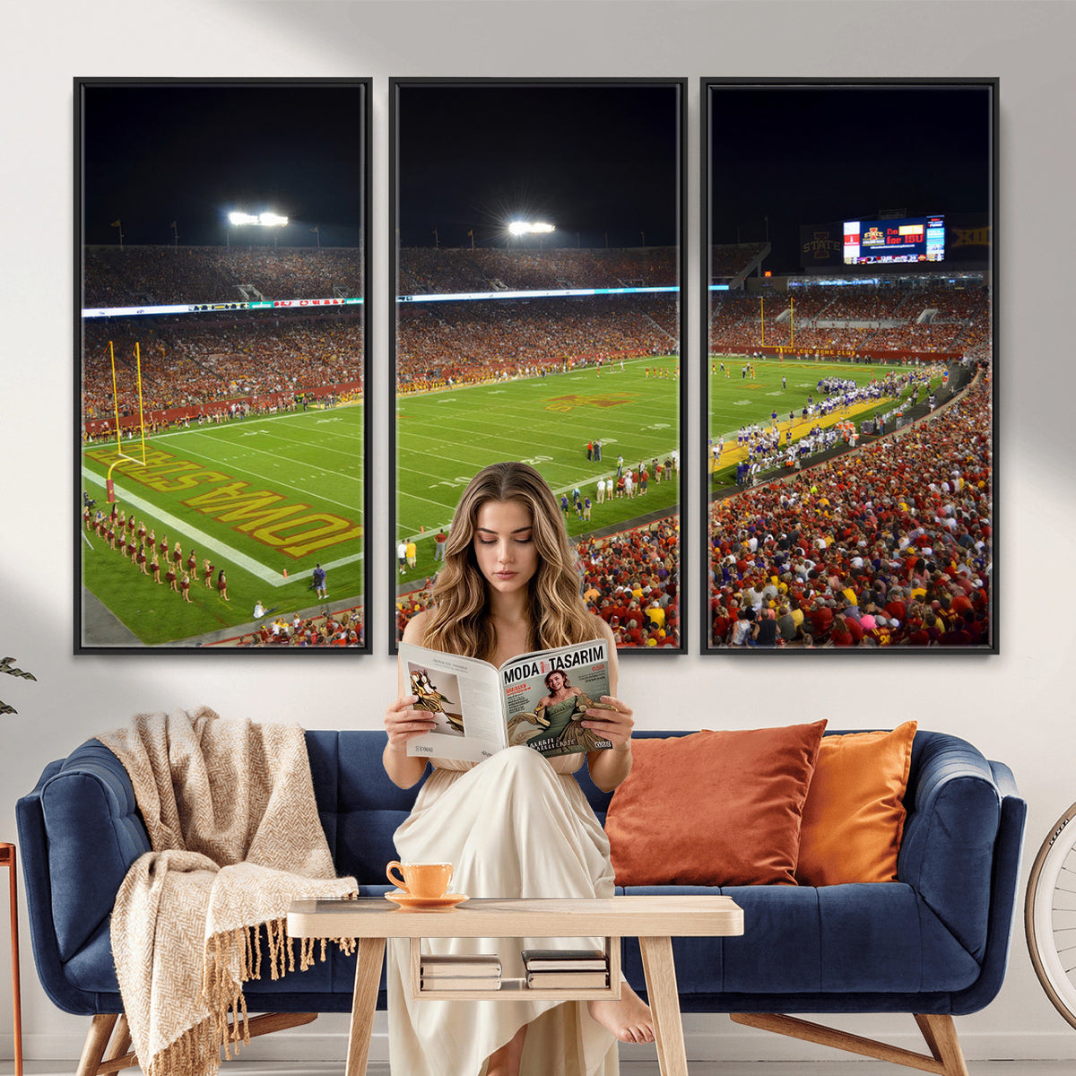 27211-MGV-CV-36X24 - Iowa State University Cyclones Football Team Print, Ames, Extra Large Game Room Wall Decor