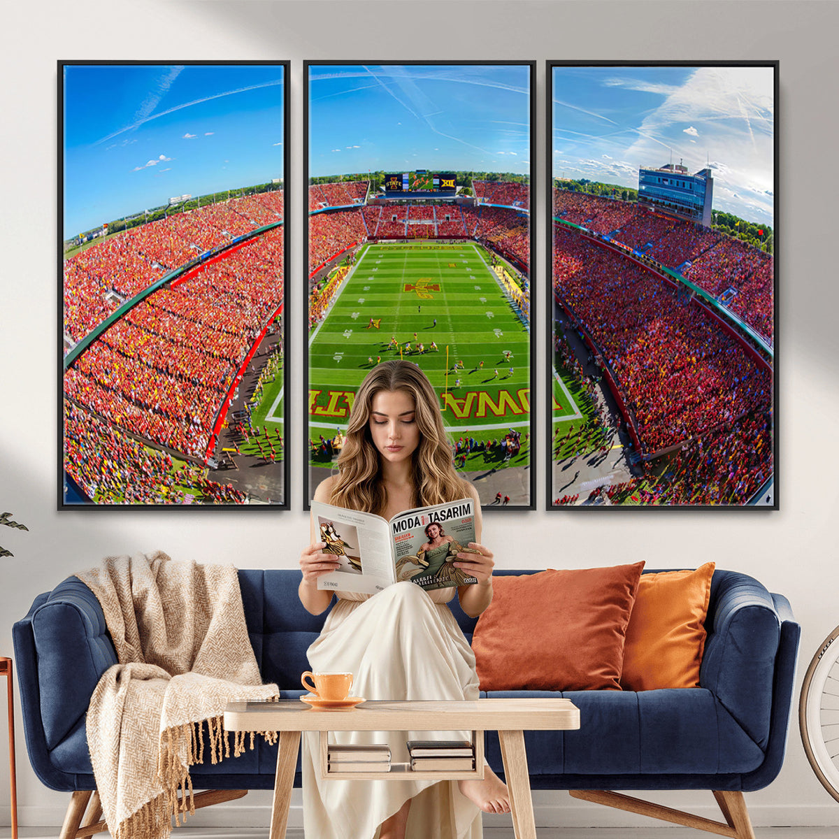 36706-PAN-FL-20X10 - Iowa State University Cyclones Football Team Print - Ames Jack Trice Stadium Art Canvas Print