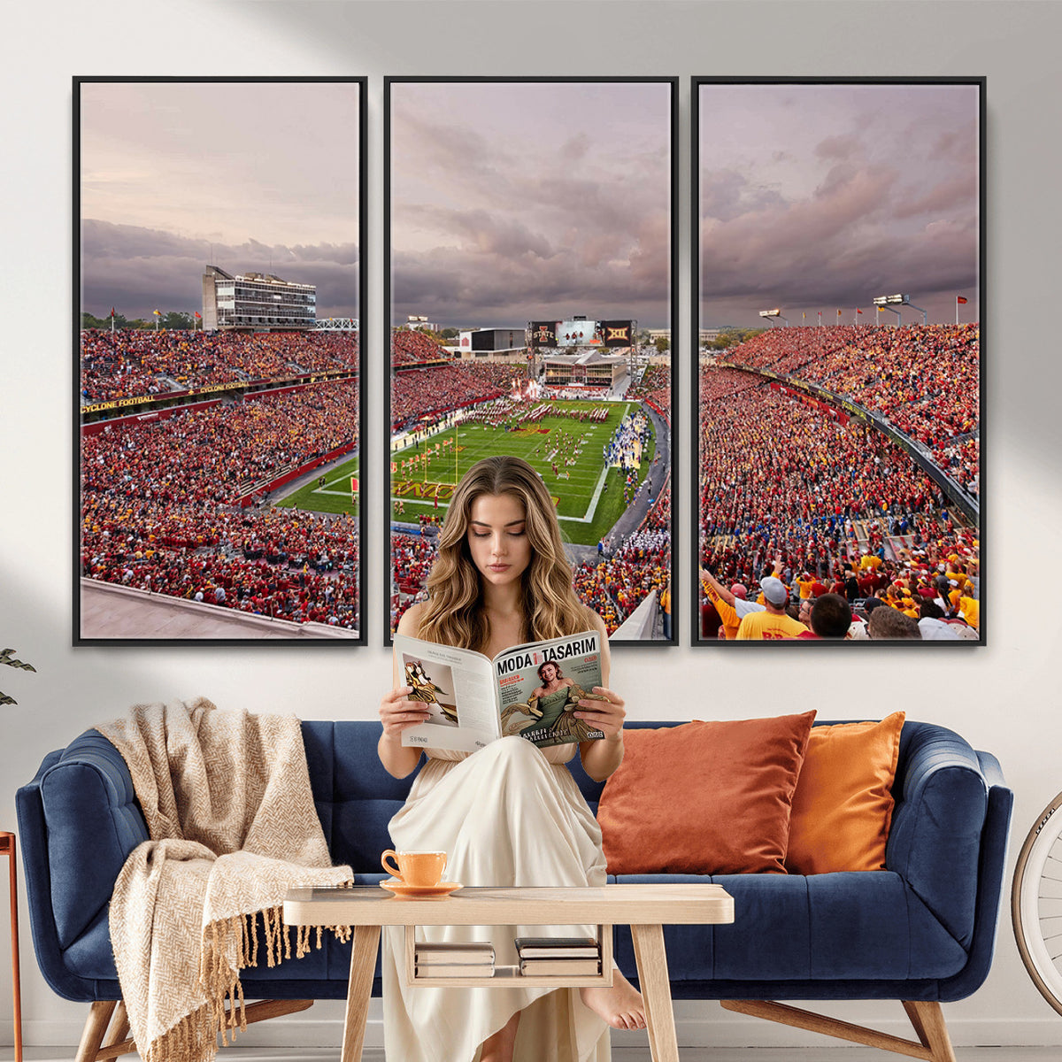 50373-MGV-CV-36X24 - Iowa State University Cyclones Football Team Print, Ames