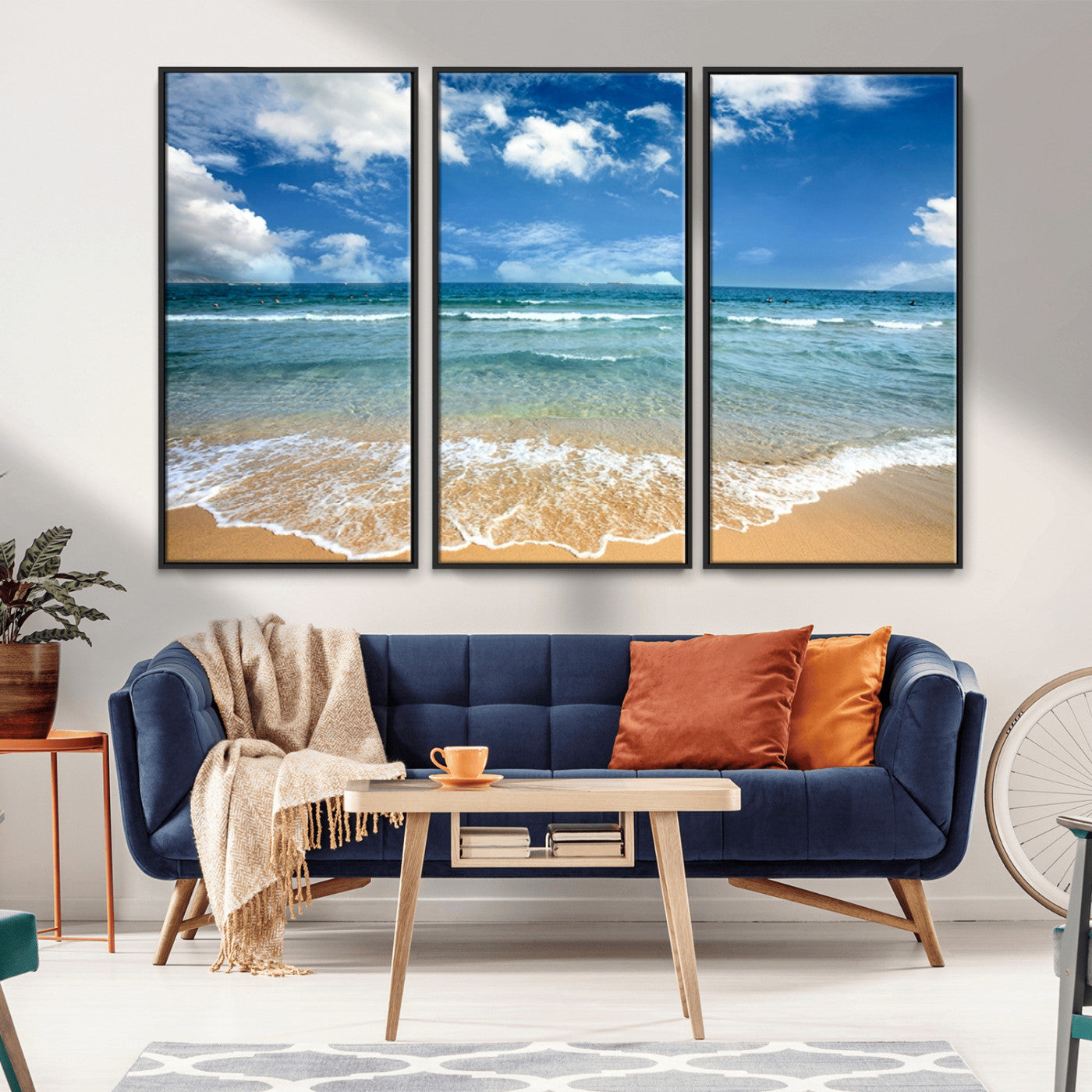 MGV-FC-48X32-3P - Sea View From the Beach Canvas Print
