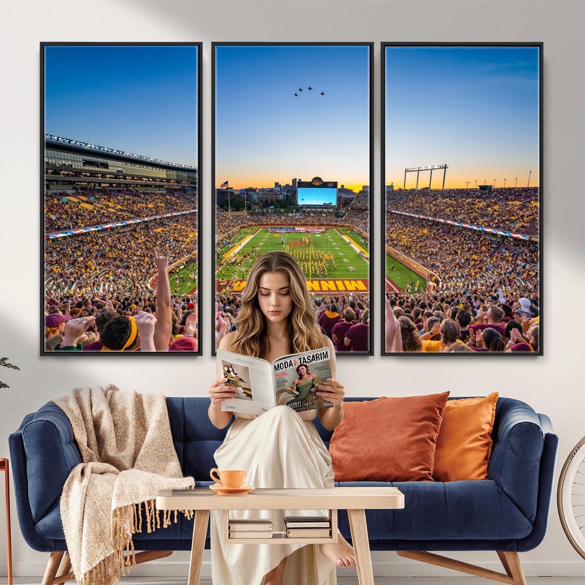 84421-MGV-CV-36X24 - University of Minnesota Golden Gophers Art Print, Football Team Print - Minneapolis Huntington Bank