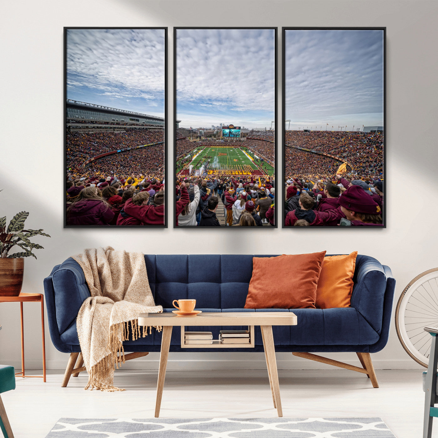 MGV-FC-48X32-3P - University of Minnesota Golden Gophers Football Team Print - Minneapolis Huntington Bank Stadium Art