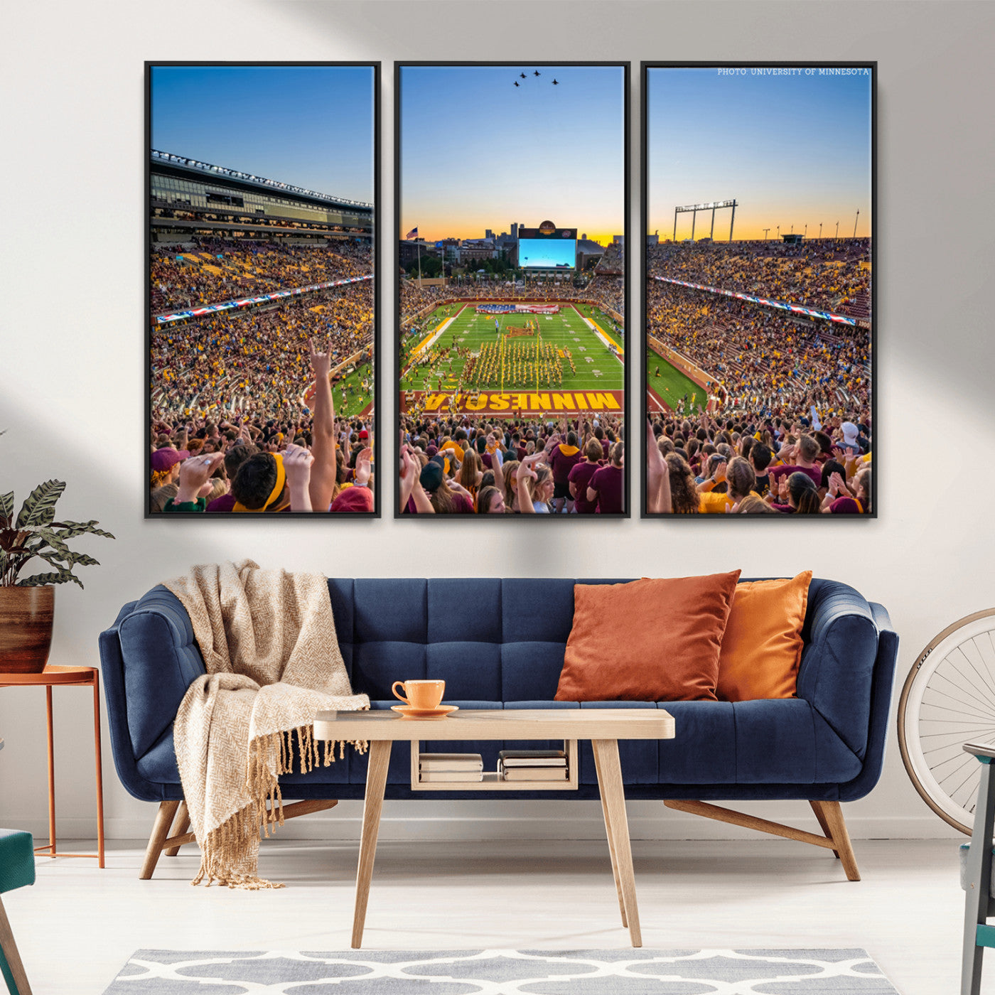 MGV-FC-48X32-3P - University of Minnesota Golden Gophers Football Team Print - Minneapolis Huntington Bank Stadium