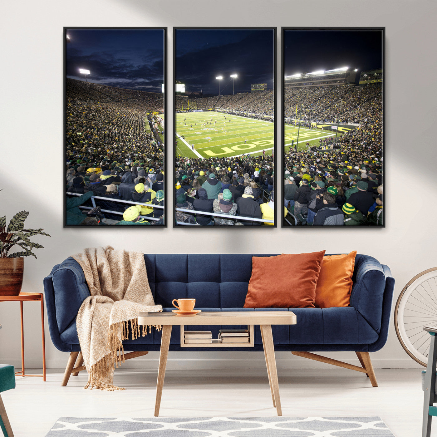 MGV-FC-48X32-3P - University of Oregon Ducks Football Team Print - Eugene Autzen Stadium Wall Art Canvas Print