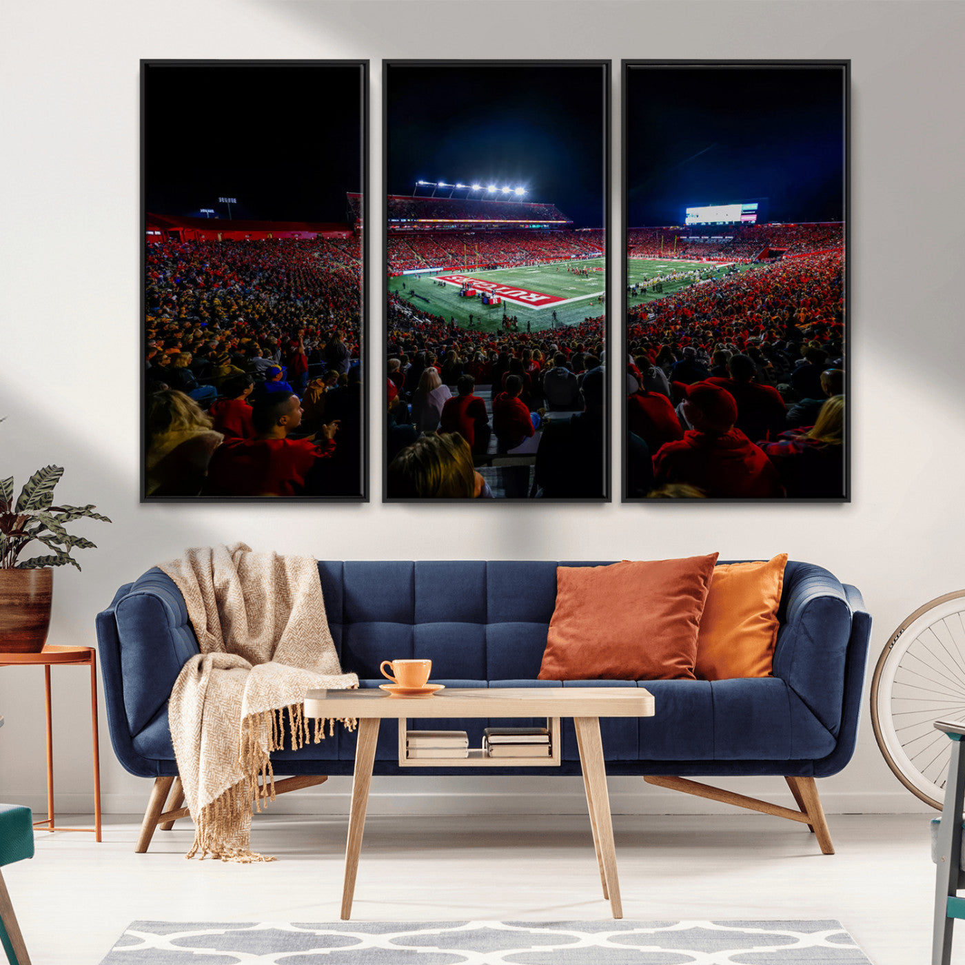 MGV-FC-48X32-3P - Rutgers Scarlet Knights Football Team Print - SHI Stadium, Piscataway Wall Art Canvas Print