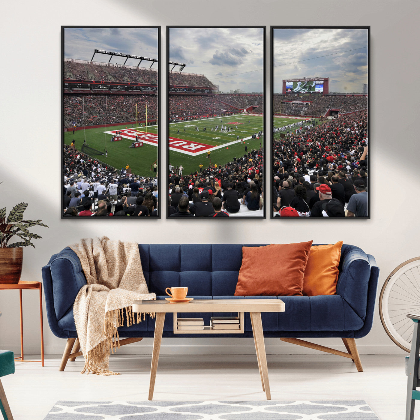 MGV-FC-48X32-3P - Rutgers Scarlet Knights Football Team Print - SHI Stadium, Piscataway Wall Art Canvas Print