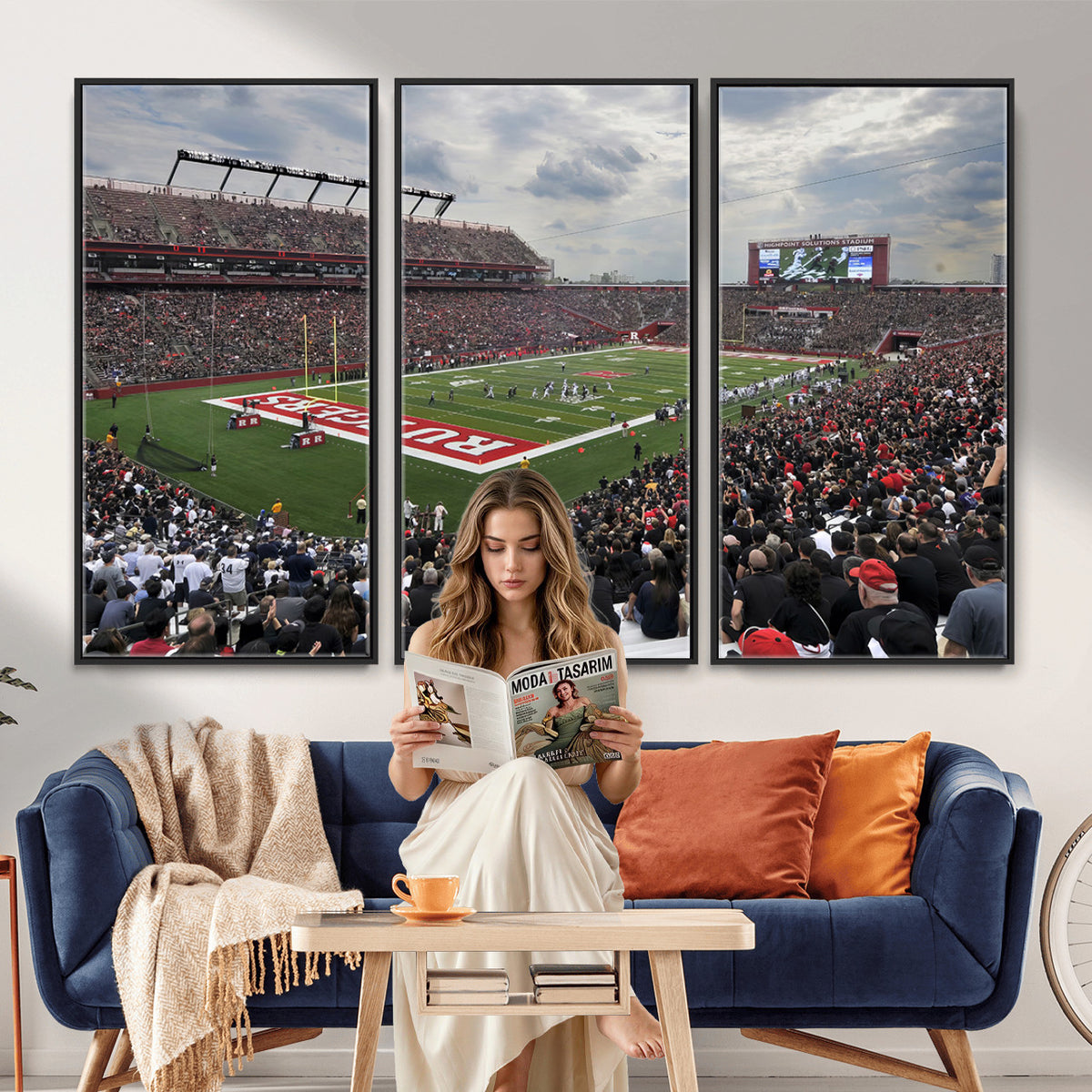 66777-MGV-CV-36X24 - Rutgers Scarlet Knights Football Team Print, SHI Stadium