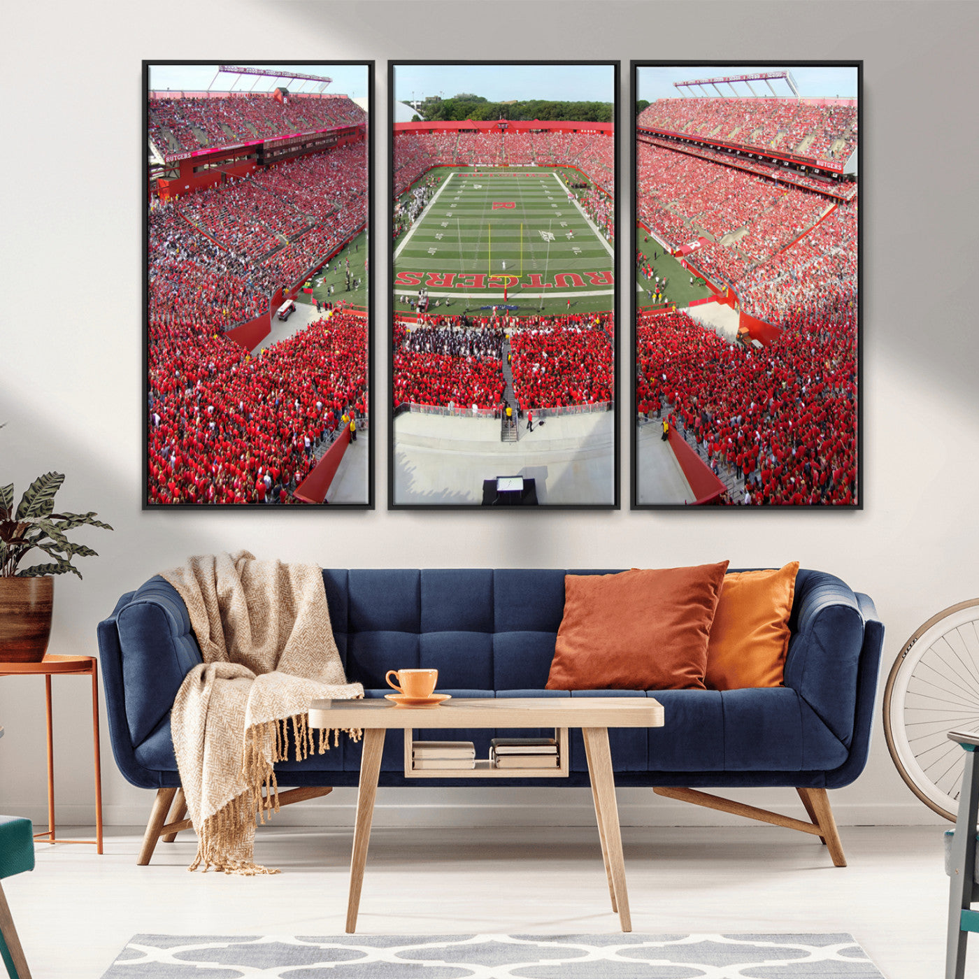 MGV-FC-48X32-3P - Rutgers Scarlet Knights Football Team Print - Piscataway SHI Stadium Wall Art Canvas Print