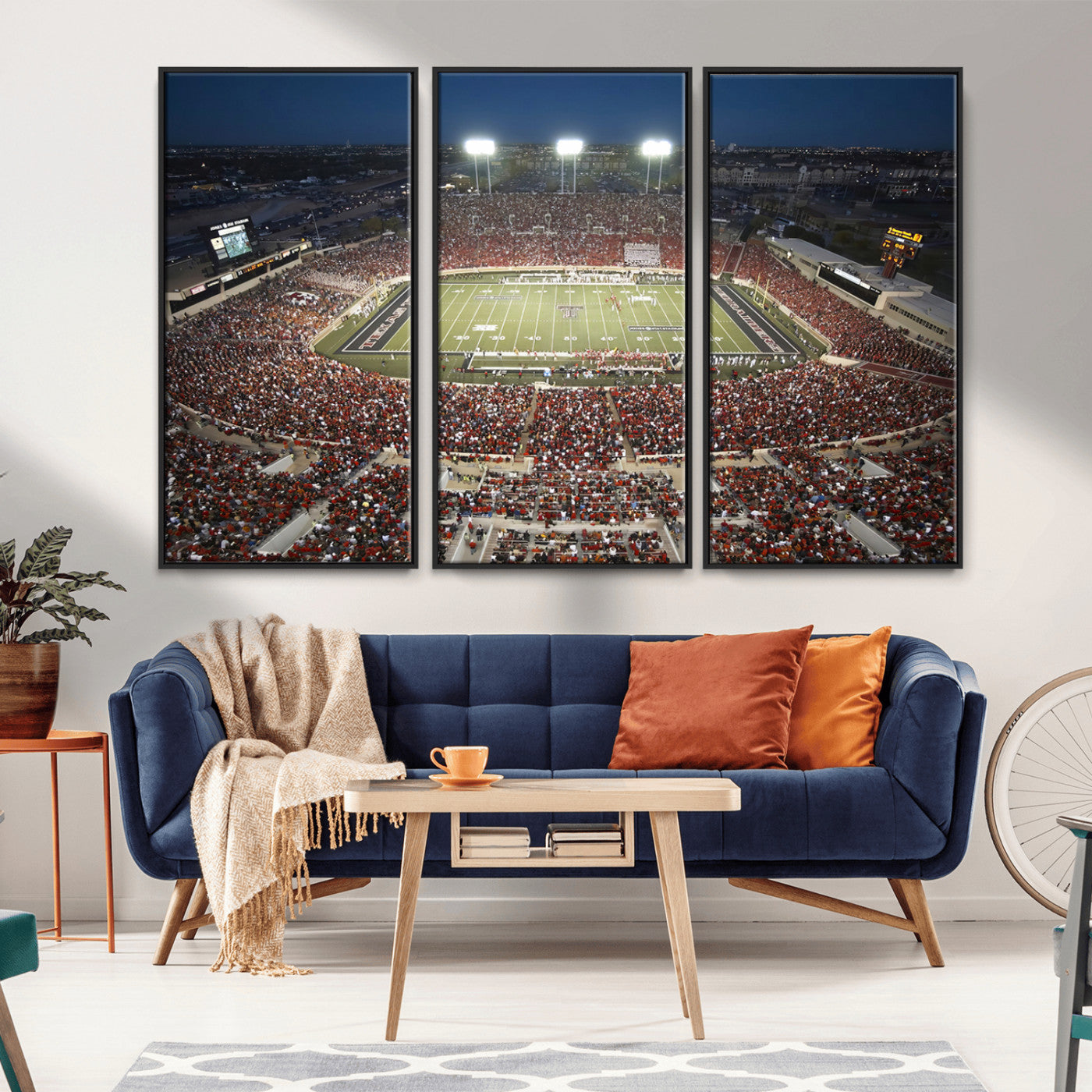 MGV-FC-48X32-3P - Texas Tech Red Raiders Football Team Print - Lubbock Jones AT&T Stadium Wall Art Canvas Print