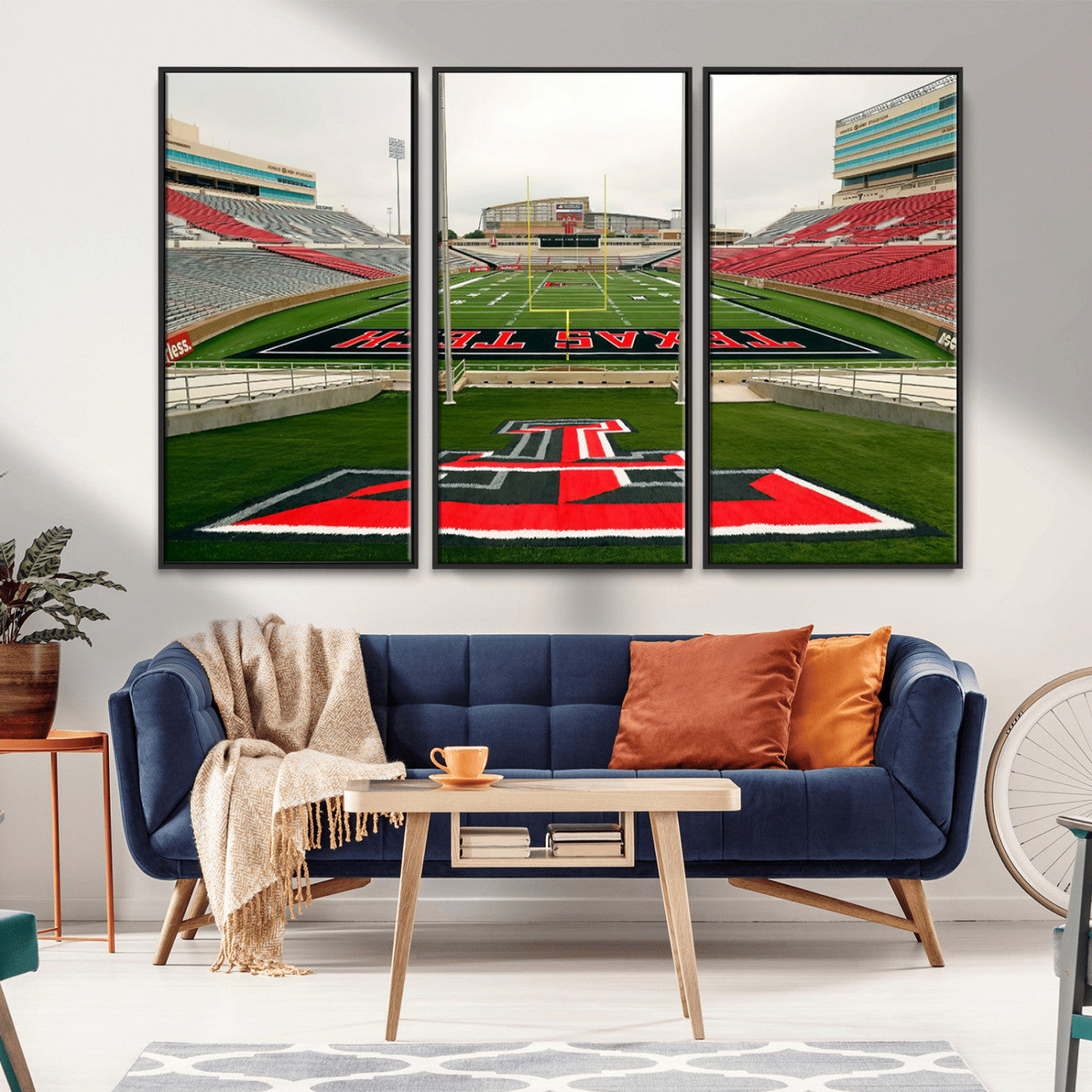 MGV-FC-48X32-3P - Texas Tech Red Raiders Football Team Print - Lubbock Jones AT&T Stadium Wall Art Canvas Print