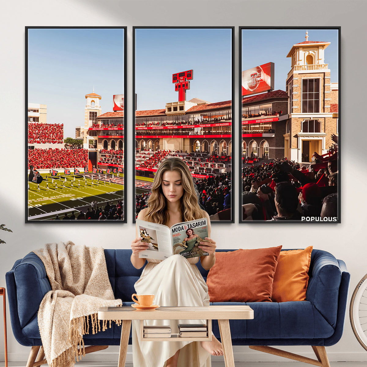 89744-PAN-FL-20X10 - Jones AT&T Stadium Texas Tech Red Raiders Wall Art | Large Att Stadium Canvas Print | College