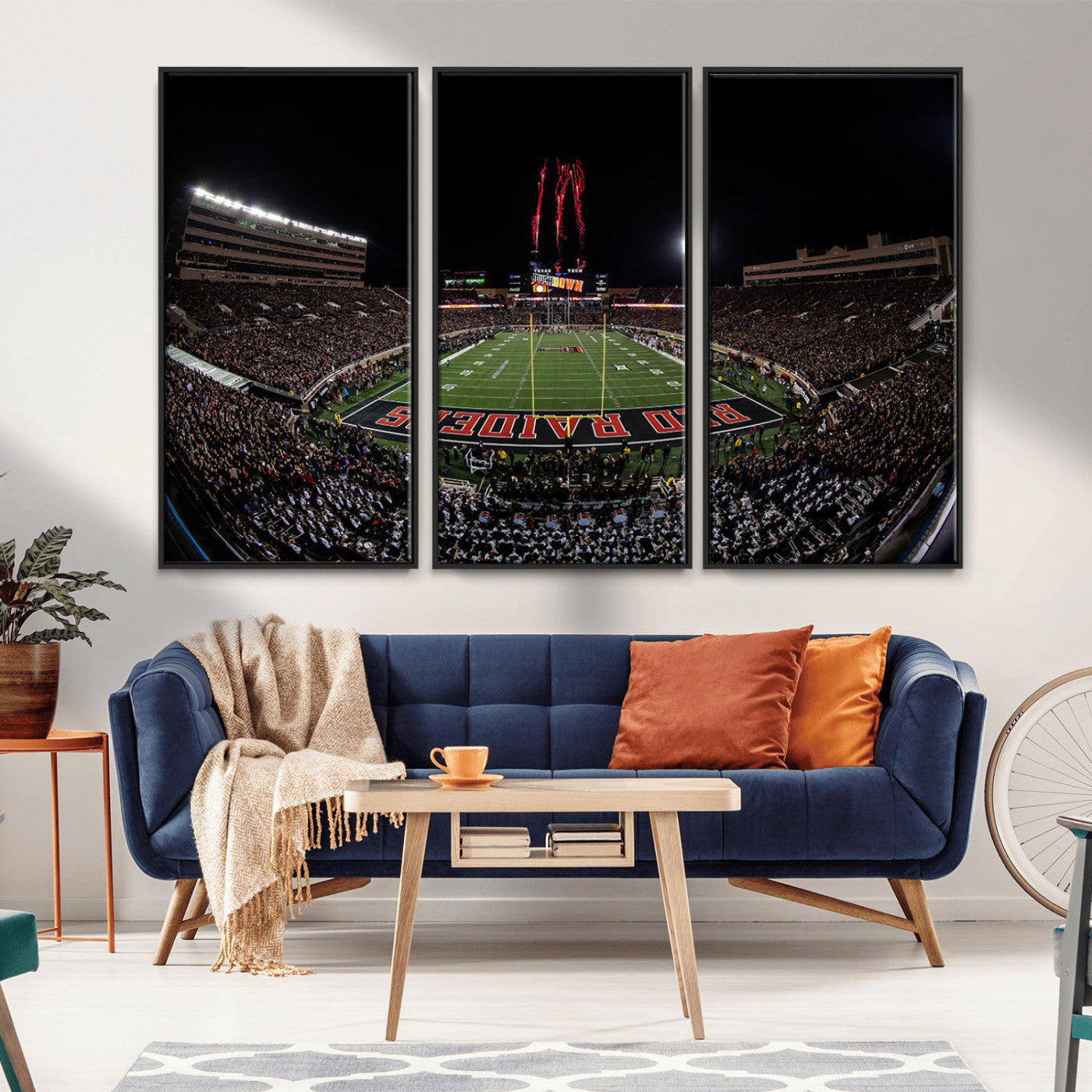 MGV-FC-48X32-3P - Framed Texas Tech Red Raiders Stadium Canvas, Texas Tech Red Raiders Football Team Print - Lubbock