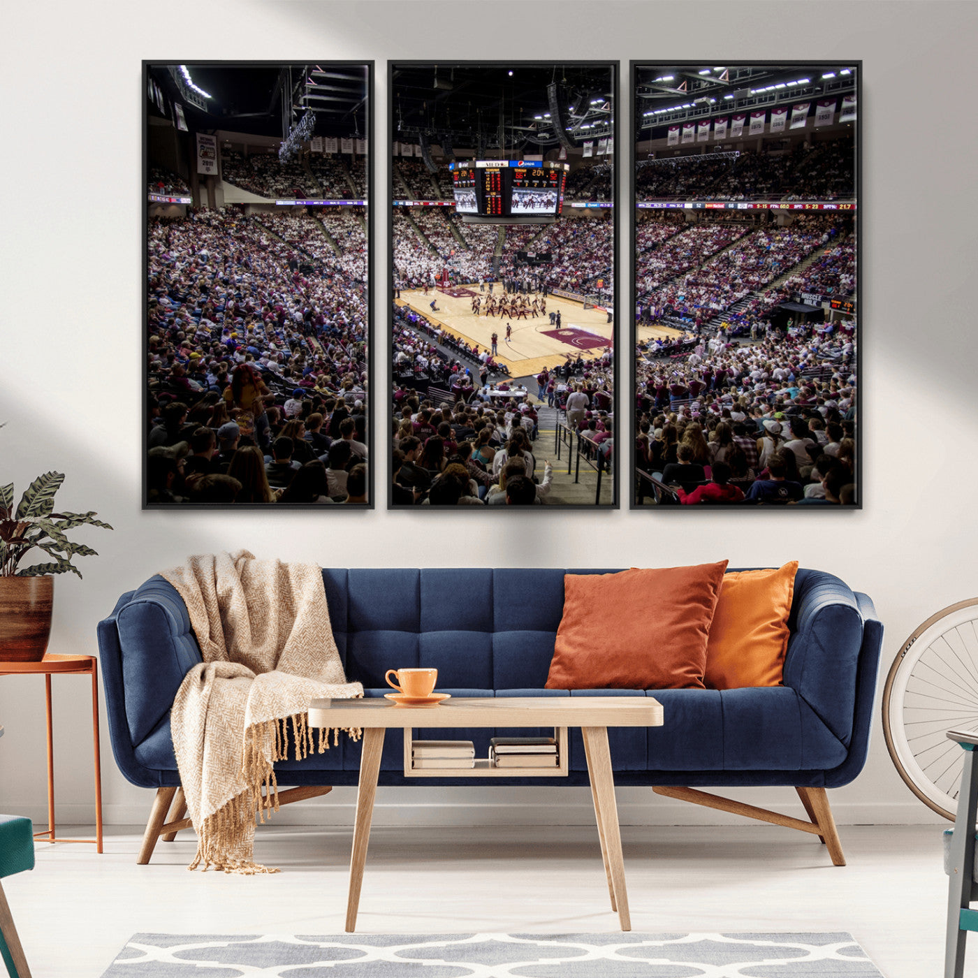 MGV-FC-48X32-3P - University of Nebraska Cornhuskers Basketball Team Print - Lincoln Red Arena Wall Art Canvas Print