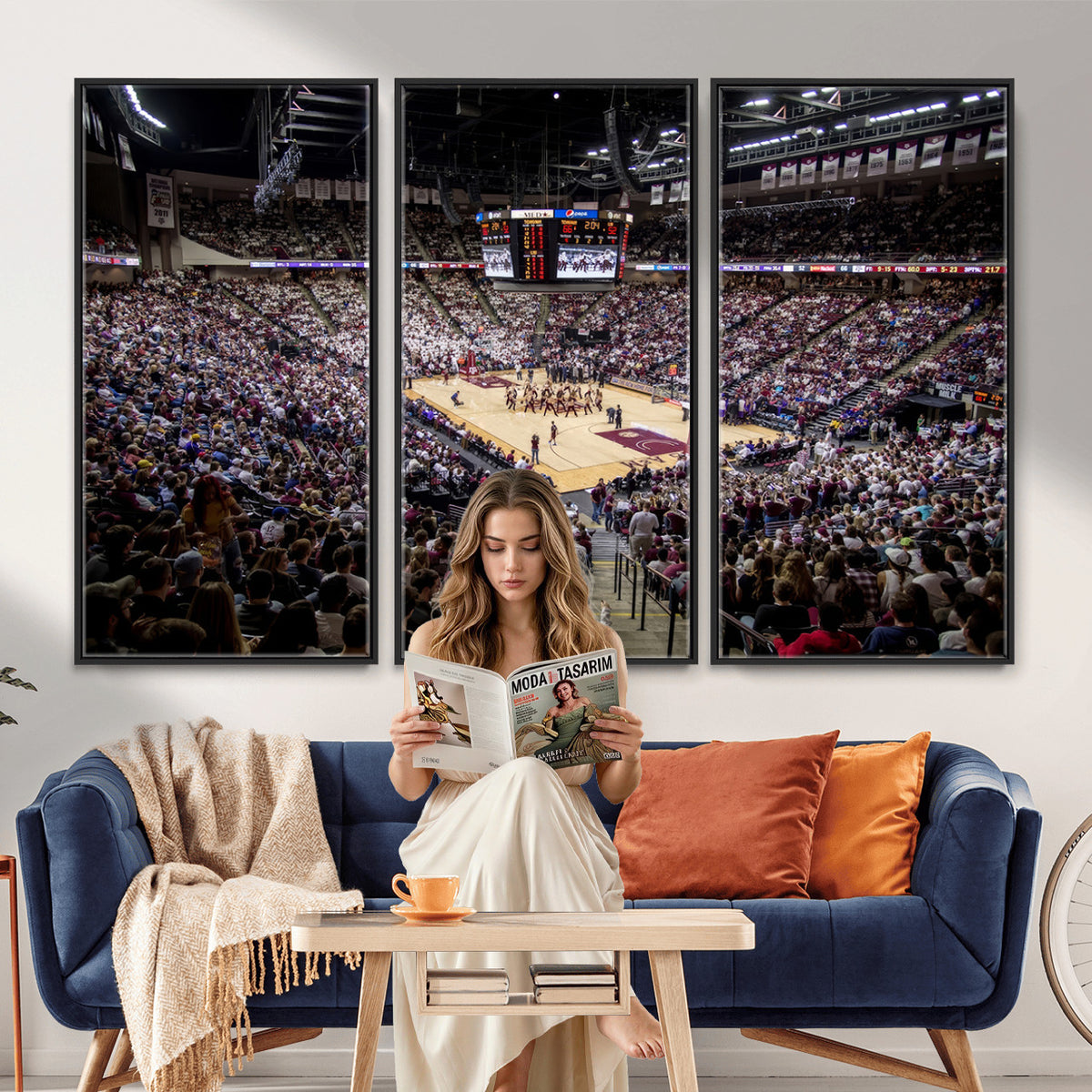 76876-MGV-CV-36X24 - University of Nebraska Cornhuskers Basketball Team Print - Lincoln Red Arena Wall Art Canvas Print