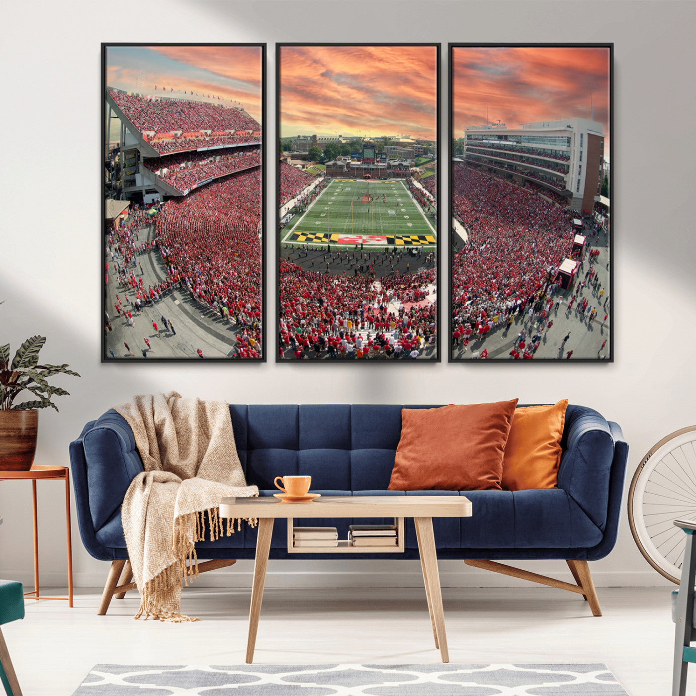 MGV-FC-48X32-3P - University of Maryland Terrapins Football Team Print - College Park SECU Stadium Wall Art Canvas