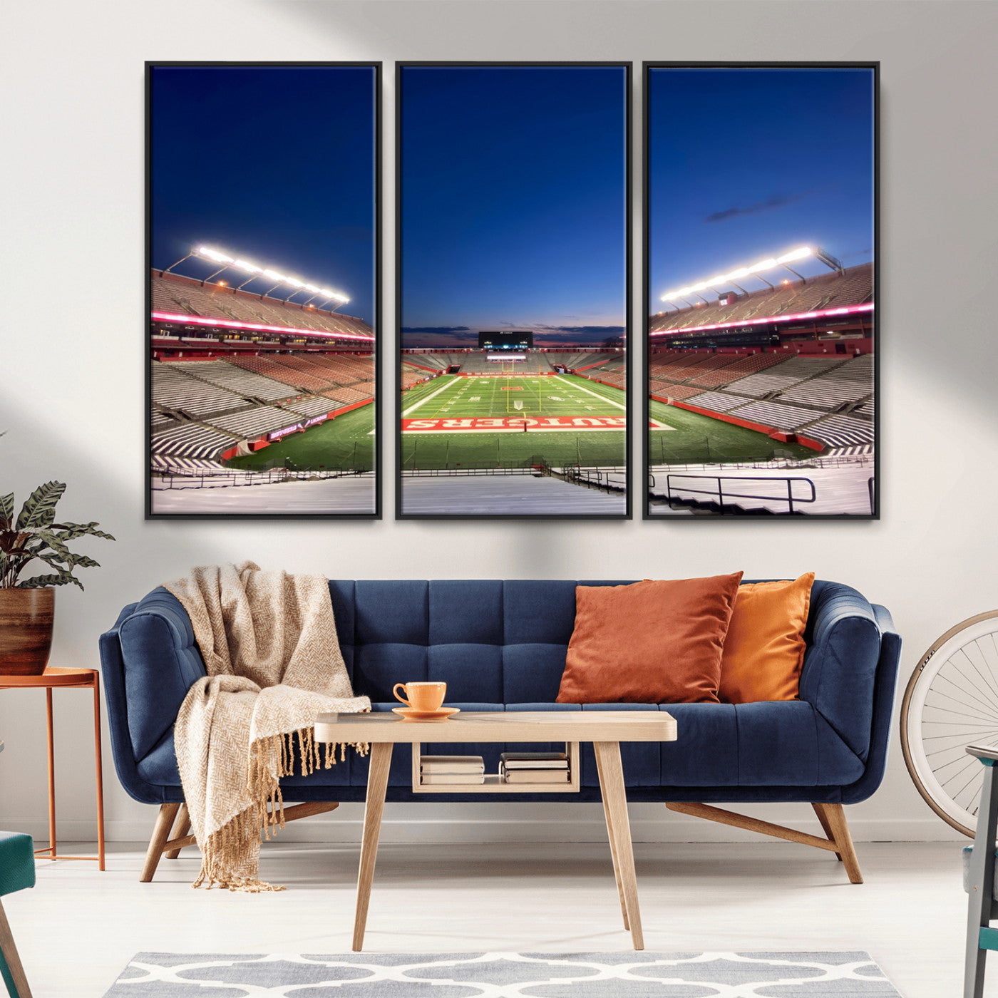 MGV-FC-48X32-3P - Rutgers Scarlet Knights Football Team Print - Piscataway SHI Stadium Wall Art Canvas Print