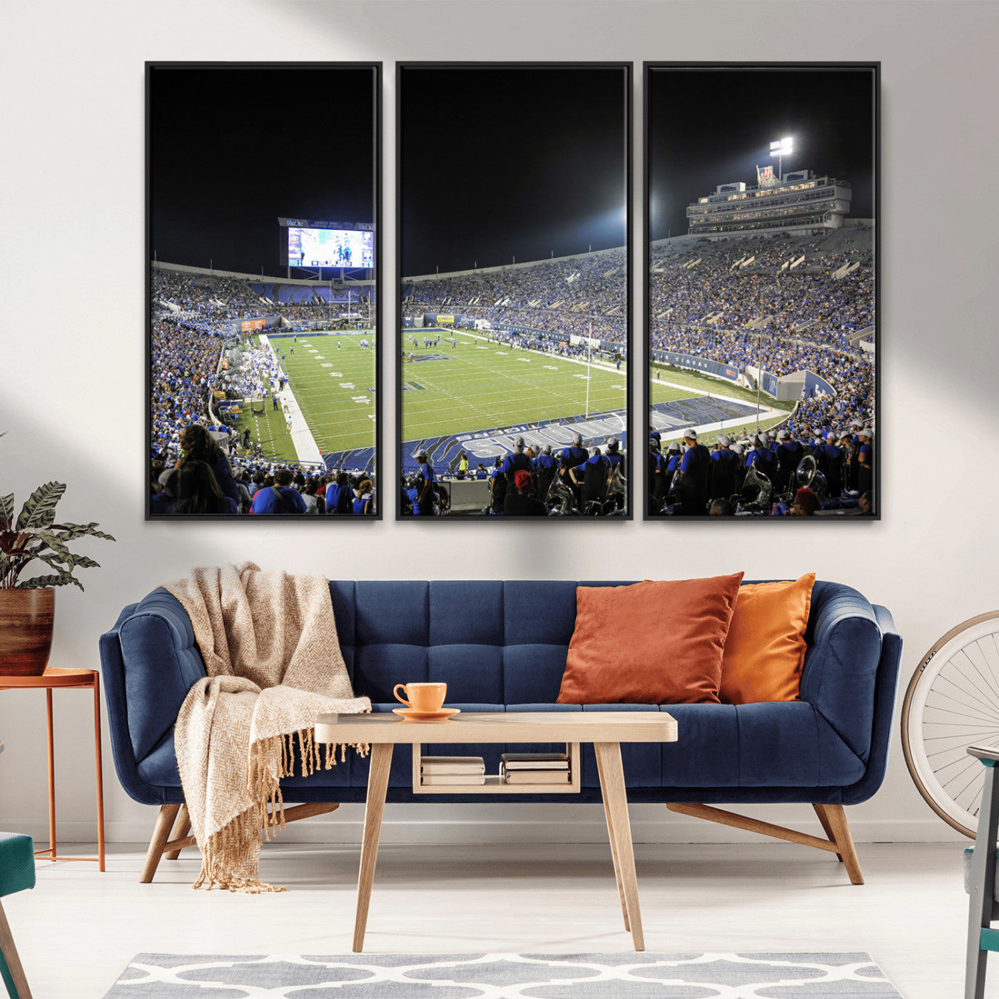 MGV-FC-48X32-3P - University of Memphis Tigers Football Team Print - Memphis Simmons Bank Liberty Stadium Wall Art