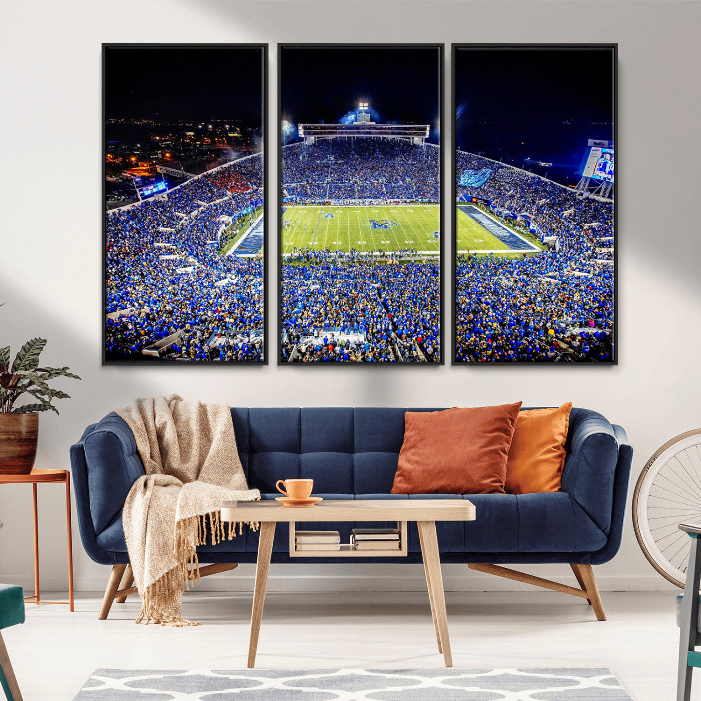 MGV-FC-48X32-3P - University of Memphis Tigers Football Team Print - Memphis Simmons Bank Liberty Stadium Wall Art