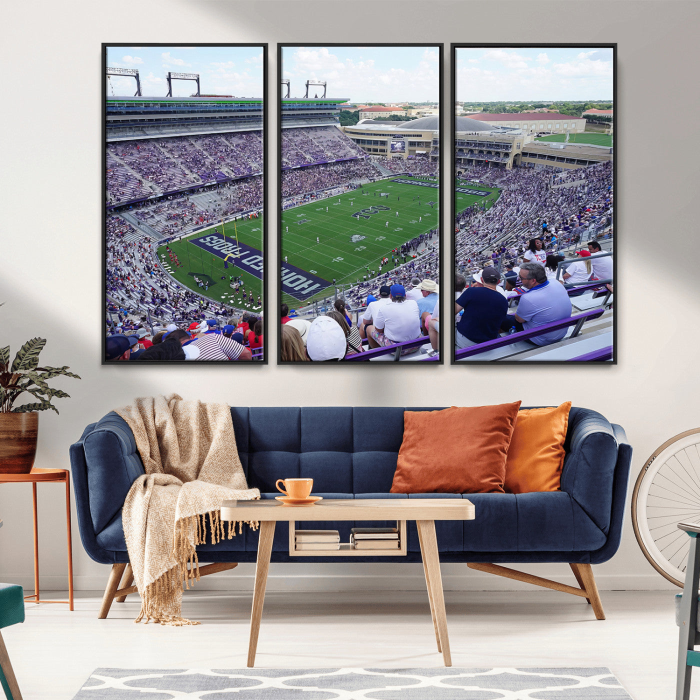 MGV-FC-48X32-3P - The Texas Christian University TCU Horned Frogs Football Team Print - Fort Worth Amon G. Carter
