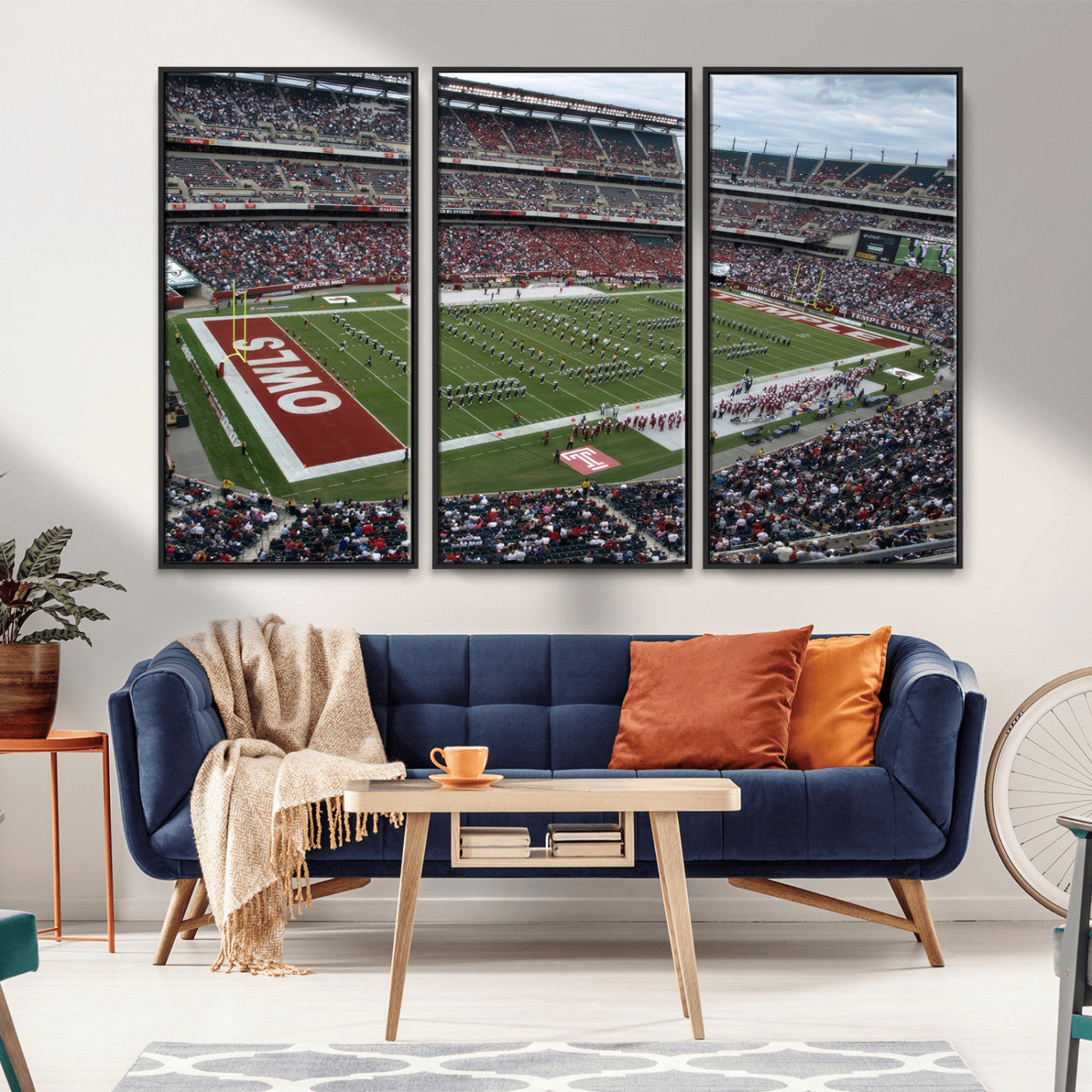MGV-FC-48X32-3P - The Temple University Owls Athletics Team Print - Philadelphia Lincoln Financial Field Stadium Wall