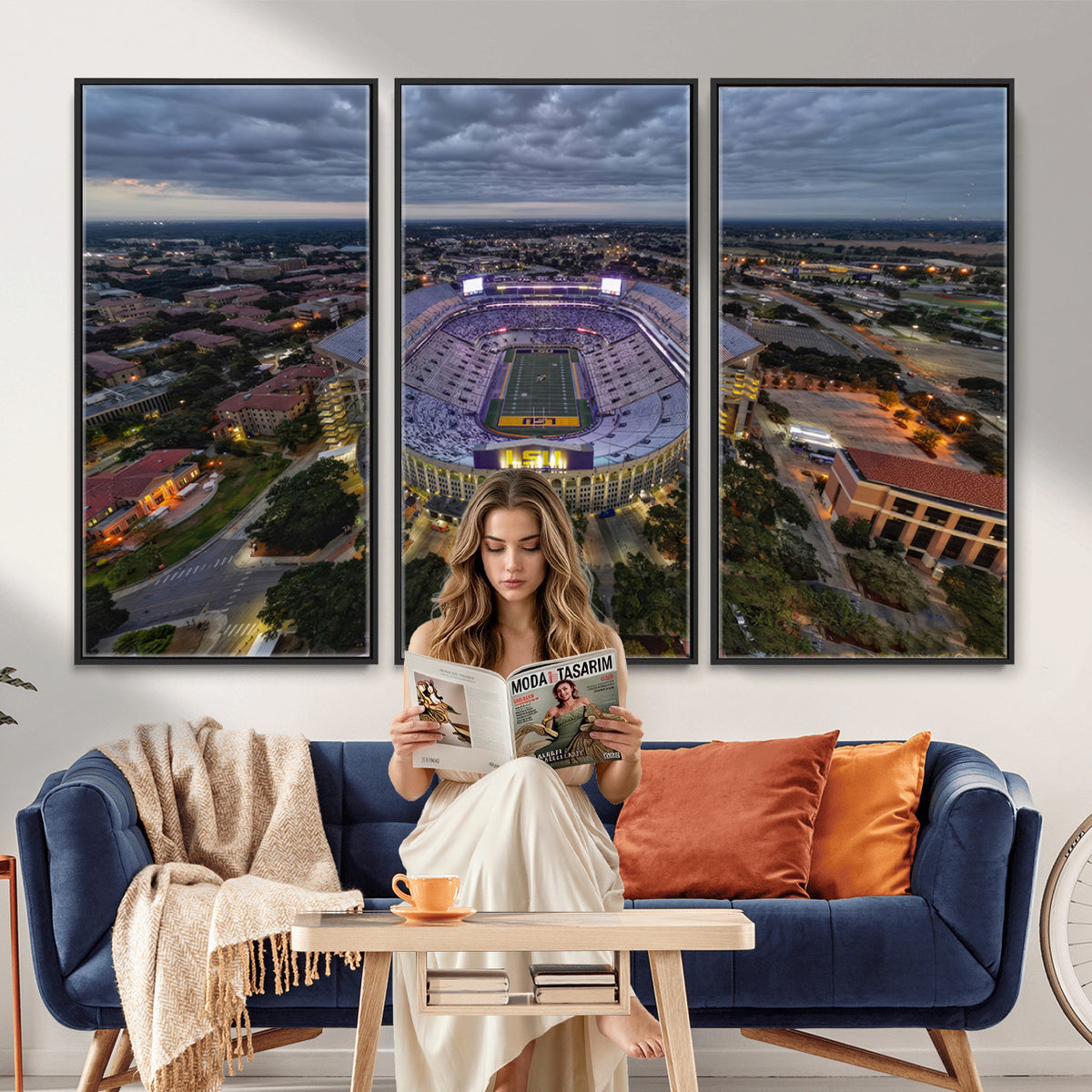 77405-MGV-CV-36X24 - The Louisiana State University Tigers Football Team Print