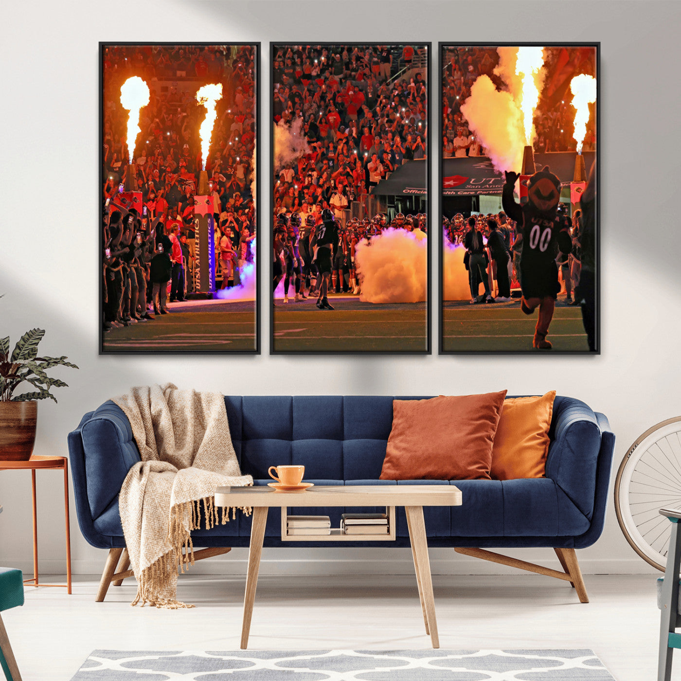 MGV-FC-48X32-3P - The University of Texas at San Antonio Roadrunners Football Team Print - San Antonio Alamodome Wall