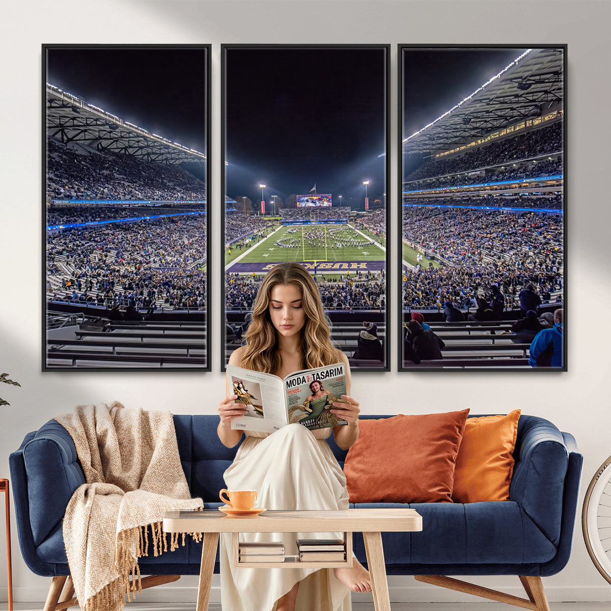 85780-MGV-CV-36X24 - The University of Washington Huskies Football Team Print, Extra Large Game Room Wall Decor