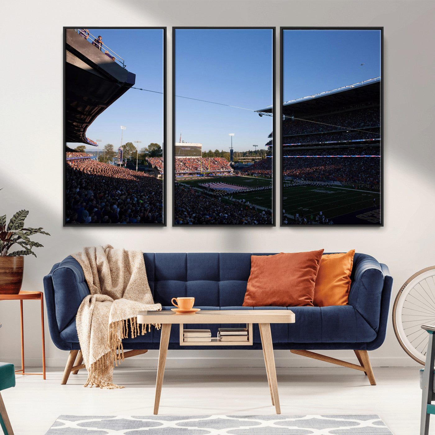 MGV-FC-48X32-3P - The University of Washington Huskies Football Team Print - Seattle Husky Stadium Wall Art Canvas