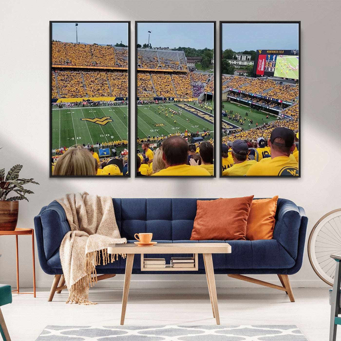 MGV-FC-48X32-3P - Puskar Stadium Canvas Print Wall Art - Morgantown Print - West Virginia University Mountaineers