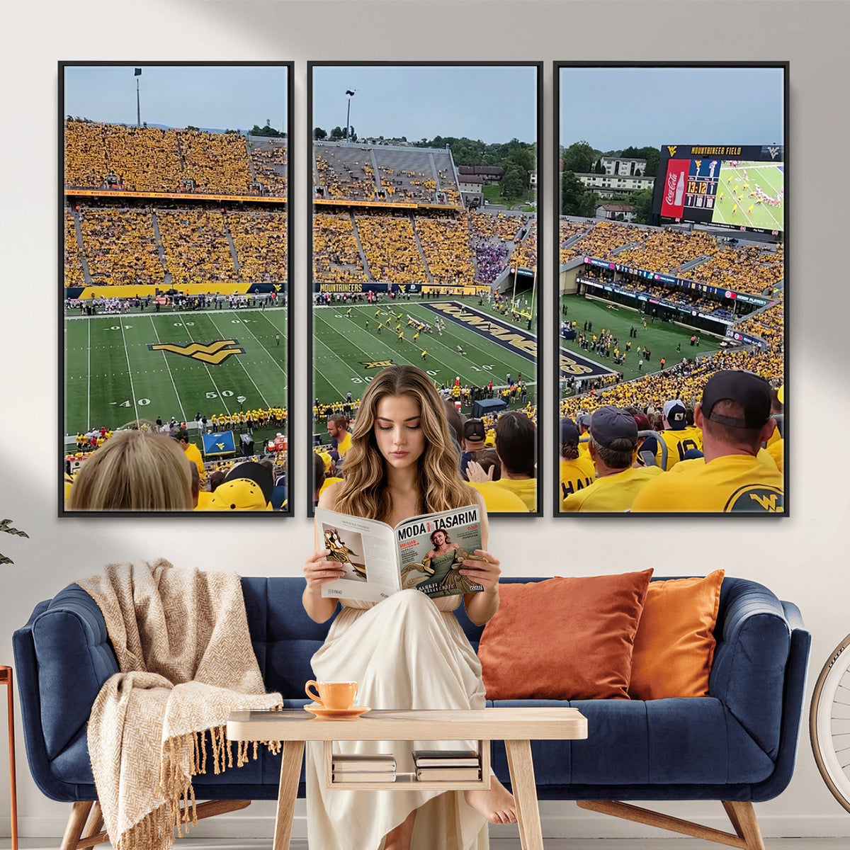 18056-MGV-CV-36X24 - Puskar Stadium Canvas Print Wall Art, Morgantown Print