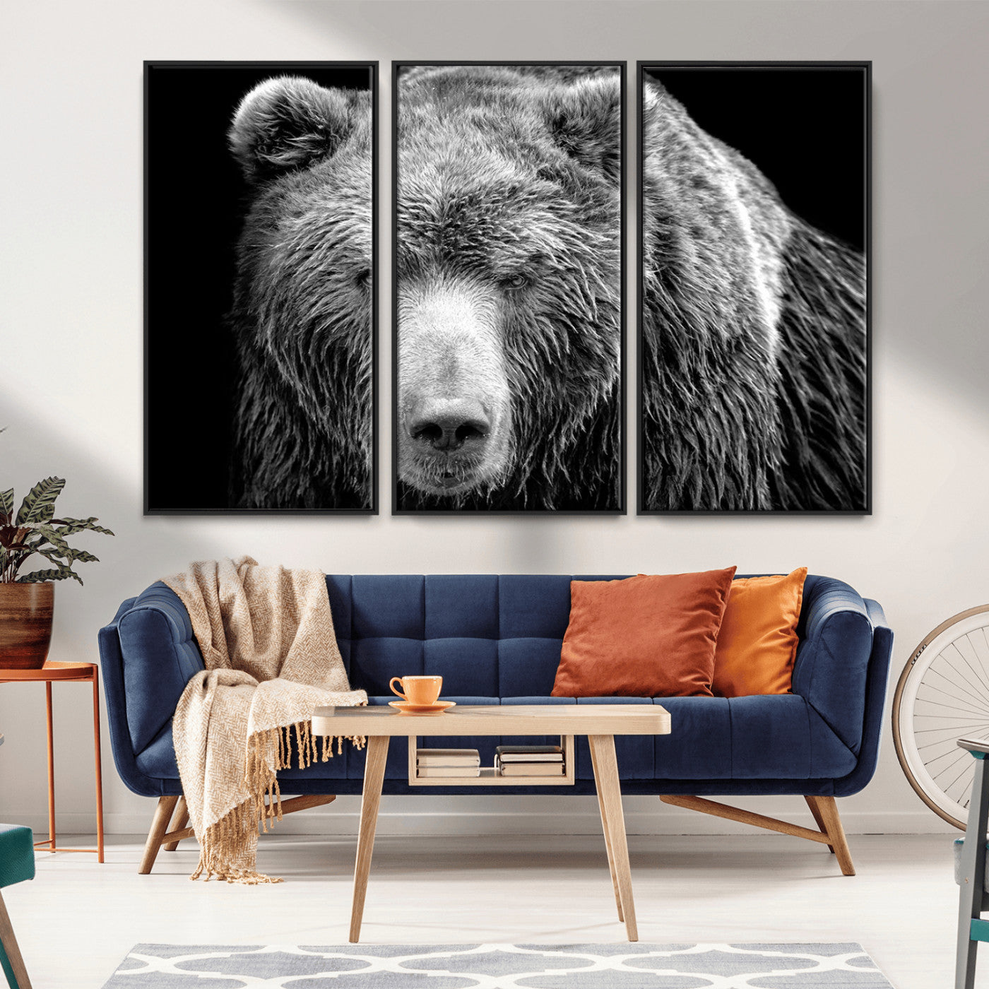 MGV-FC-48X32-3P - 399 Grizzly Bear Canvas Print | Ready to Hang Wall Art | Rustic Farmhouse & Cabin Decor | Wildlife