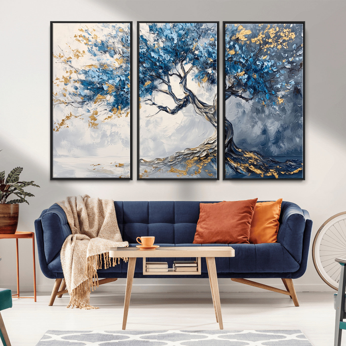 MGV-FC-48X32-3P - Abstract Tree Painting Canvas Wall Art | Tree of Life Painting Wall Art Canvas Print