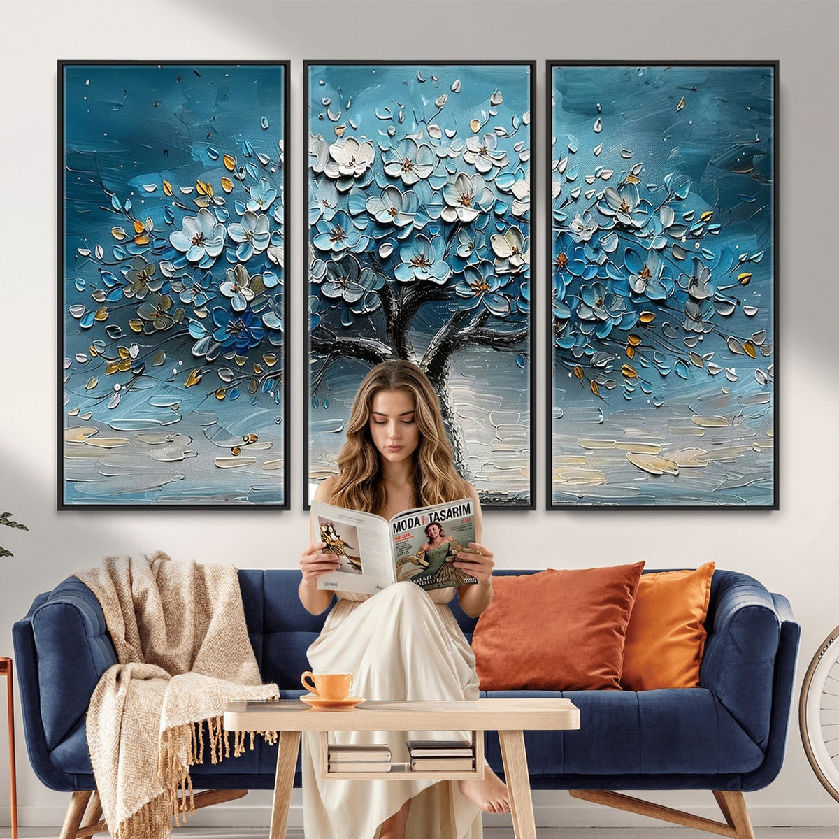 24109-_Poster-30x20 - Abstract Blooming Tree Wall Art Canvas Print, Floral Modern Home Decor
