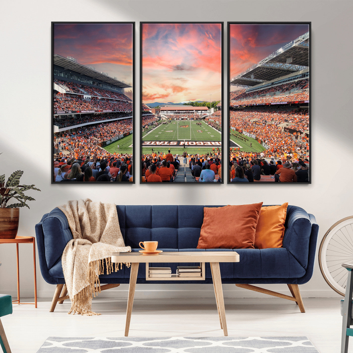 MGV-FC-48X32-3P - Oregon State Beavers Football Team Print - Corvallis Reser Stadium Wall Art Canvas Print