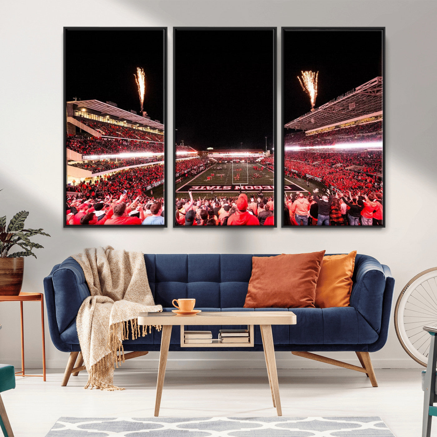 MGV-FC-48X32-3P - Oregon State Beavers Football Team Print - Corvallis Reser Stadium Wall Art Canvas Print