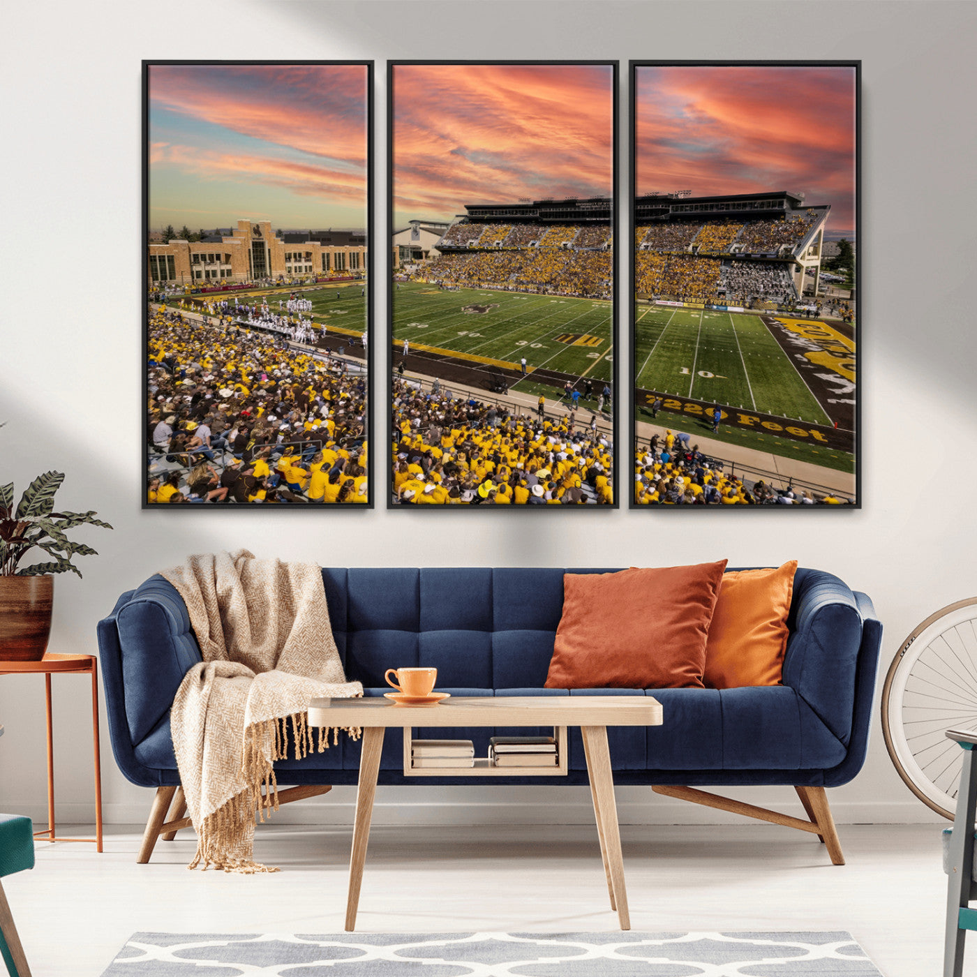 MGV-FC-48X32-3P - University of Wyoming Cowboys Football Team Print - Laramie Jonah Field War Memorial Stadium Wall