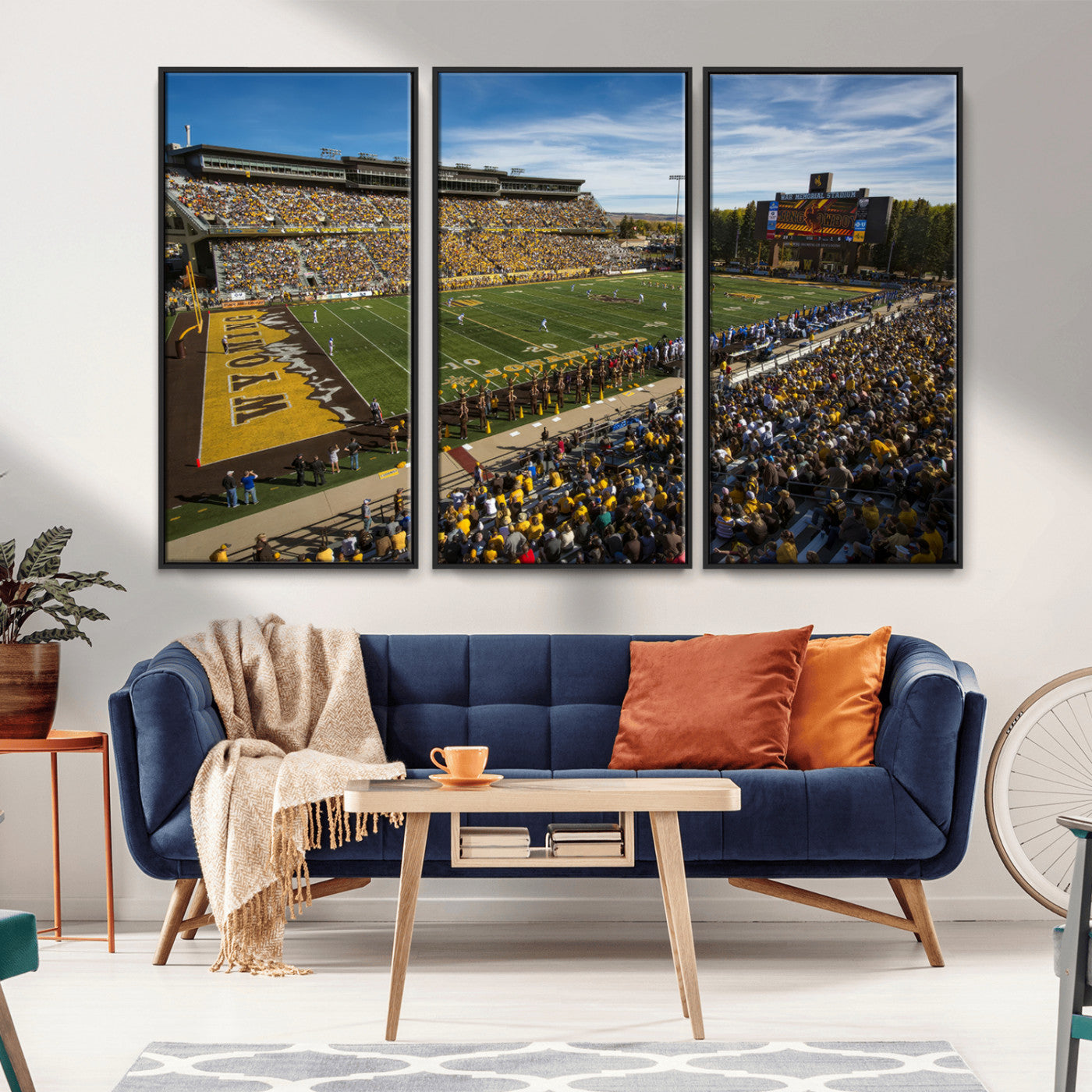 MGV-FC-48X32-3P - University of Wyoming Cowboys Football Team Print - Laramie Jonah Field War Memorial Stadium Wall