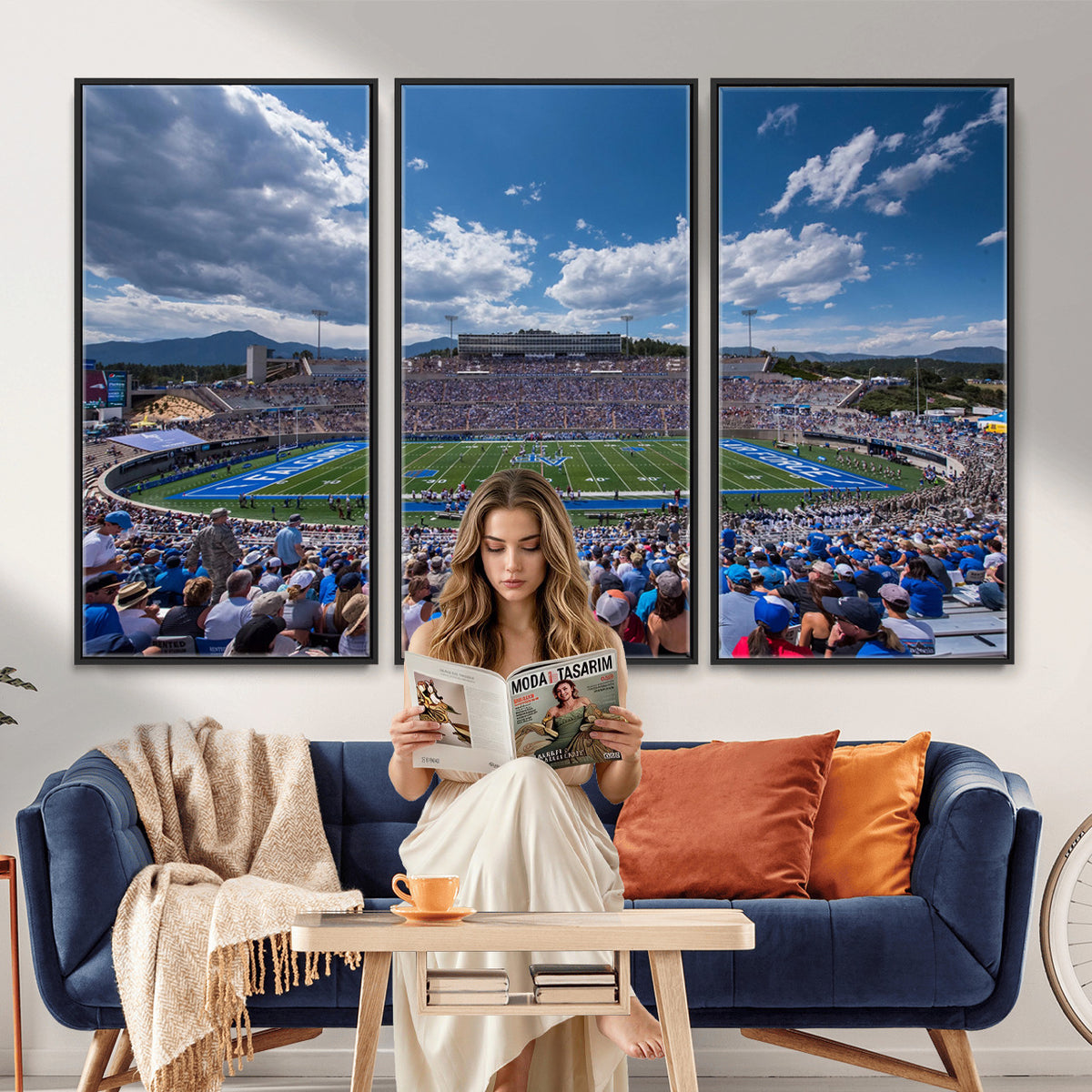 59281-MGV-CV-36X24 - Air Force Falcons Football Team Print, Colorado Springs