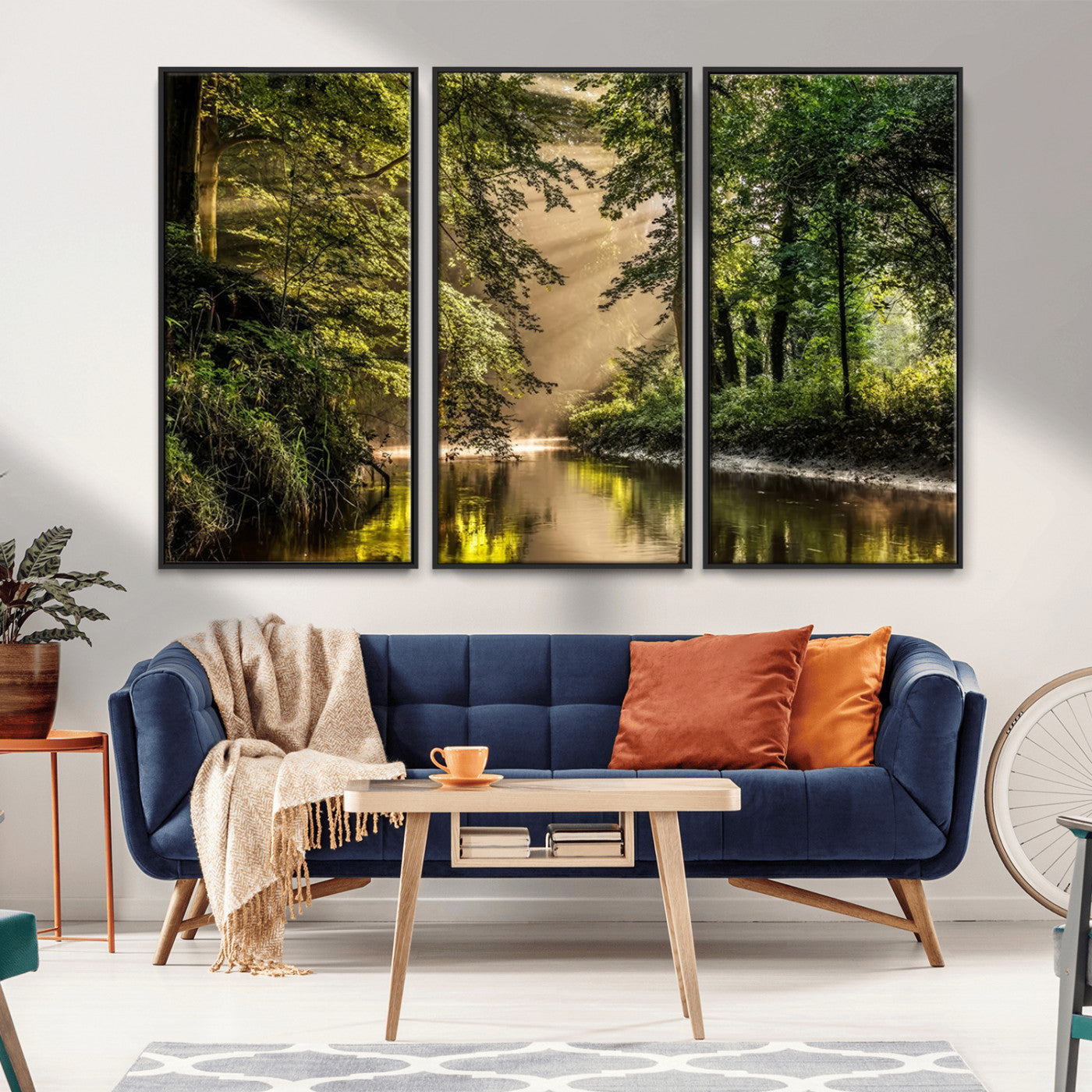 MGV-FC-48X32-3P - Forest Wall Art Print | River Landscape Wall Art | Perfect for Farmhouse Wall Decor, Cabin Wall Art
