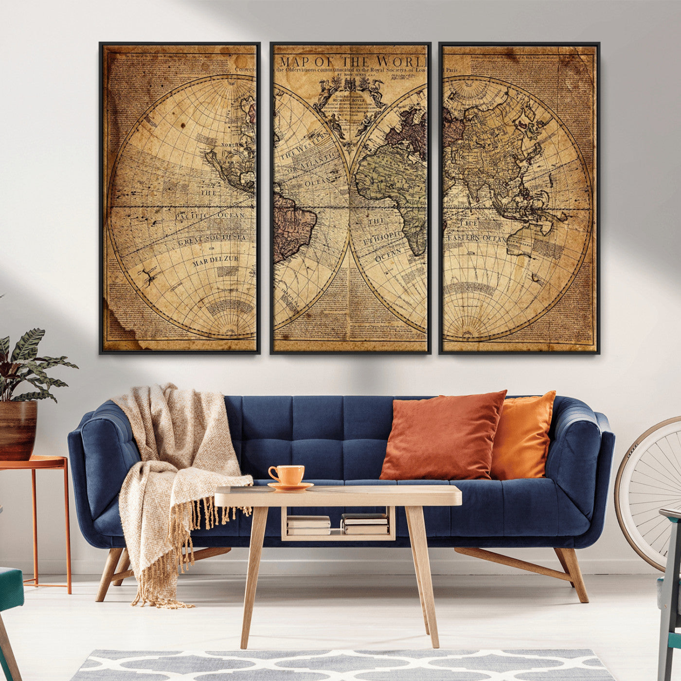 MGV-FC-48X32-3P - Push Pin World Map Canvas Print – Framed Wall Art for Couples to Track Their Travels – Anniversary