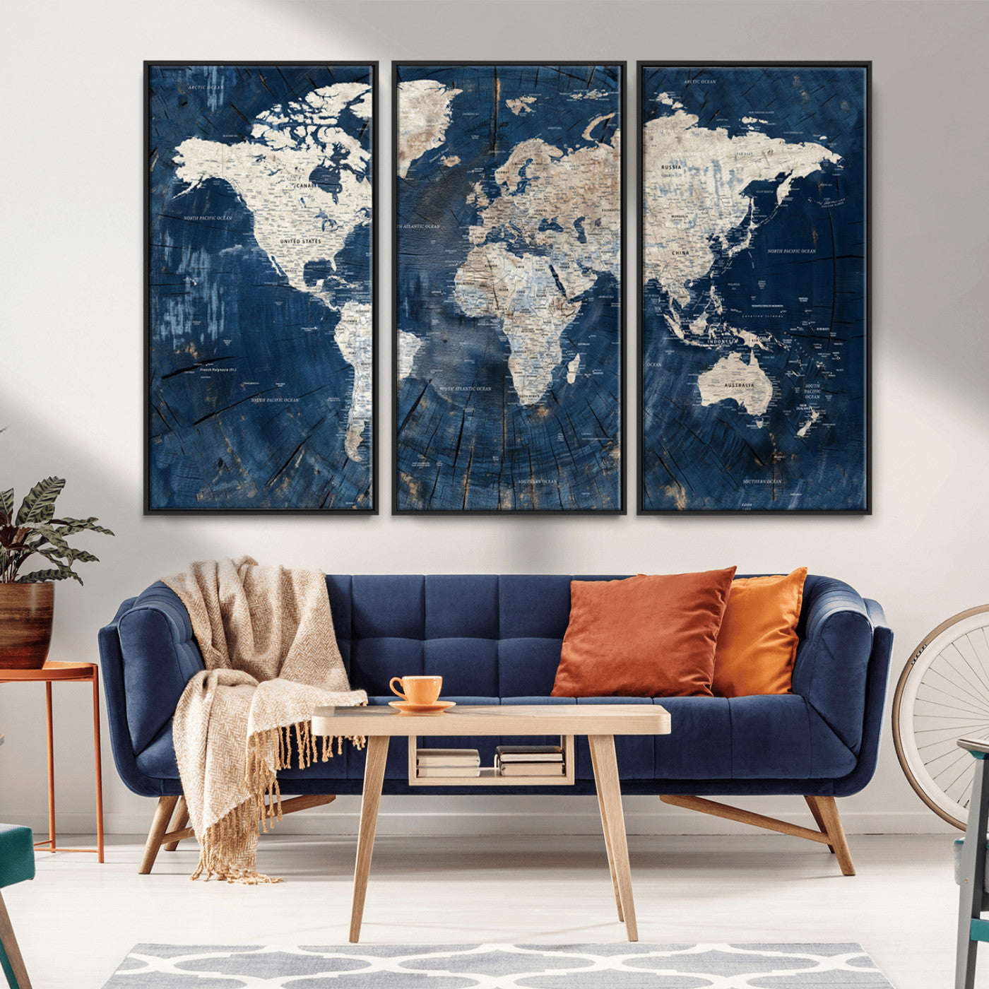 MGV-FC-48X32-3P - Push Pin World Map Canvas Print – Framed Wall Art for Couples to Track Their Travels – Anniversary
