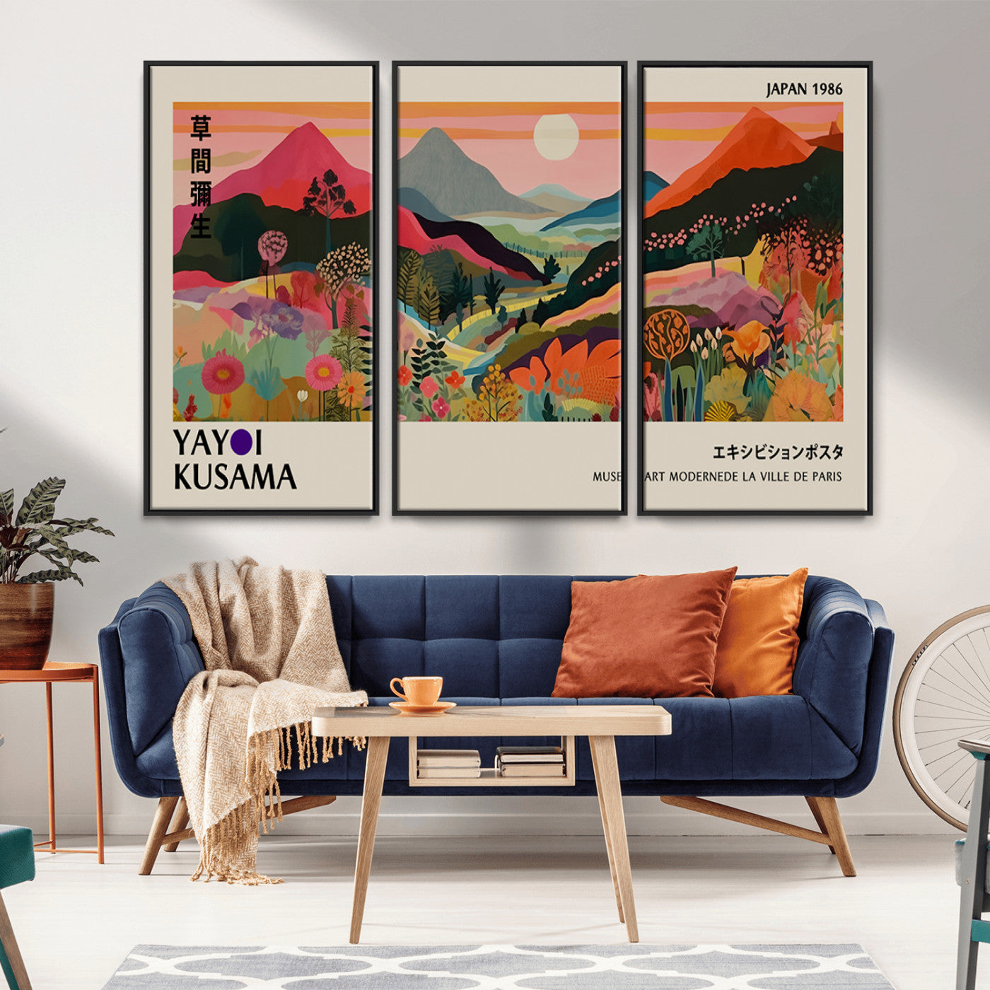 MGV-FC-48X32-3P - Yayoi Ba Bam 1986 Wall Art Print - Comes Away to Kiss Sabi Sabi Japanese Wall Art Print - Vibrant