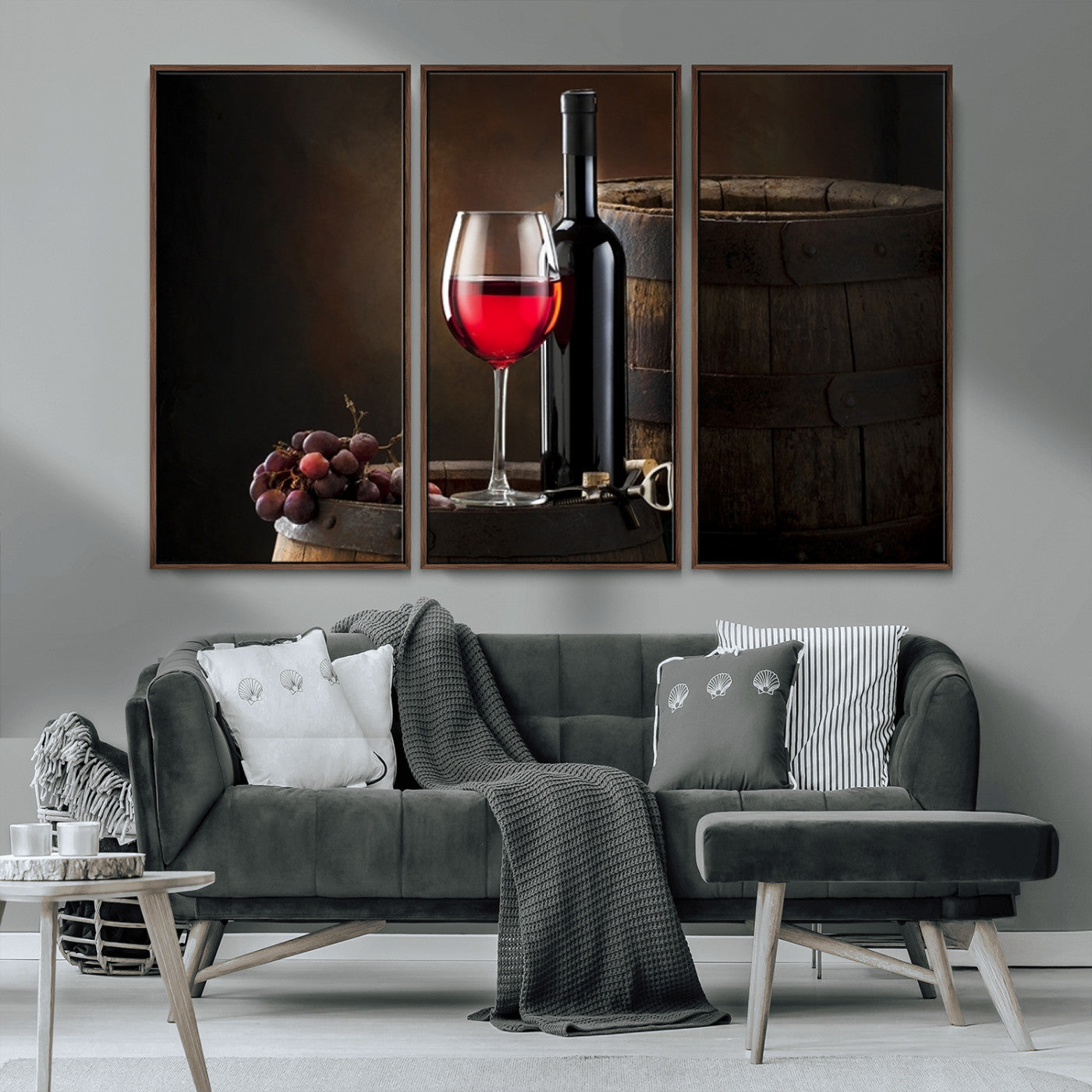 MGV-FC-48X32-3P - Red Wine and Bottle Canvas Print