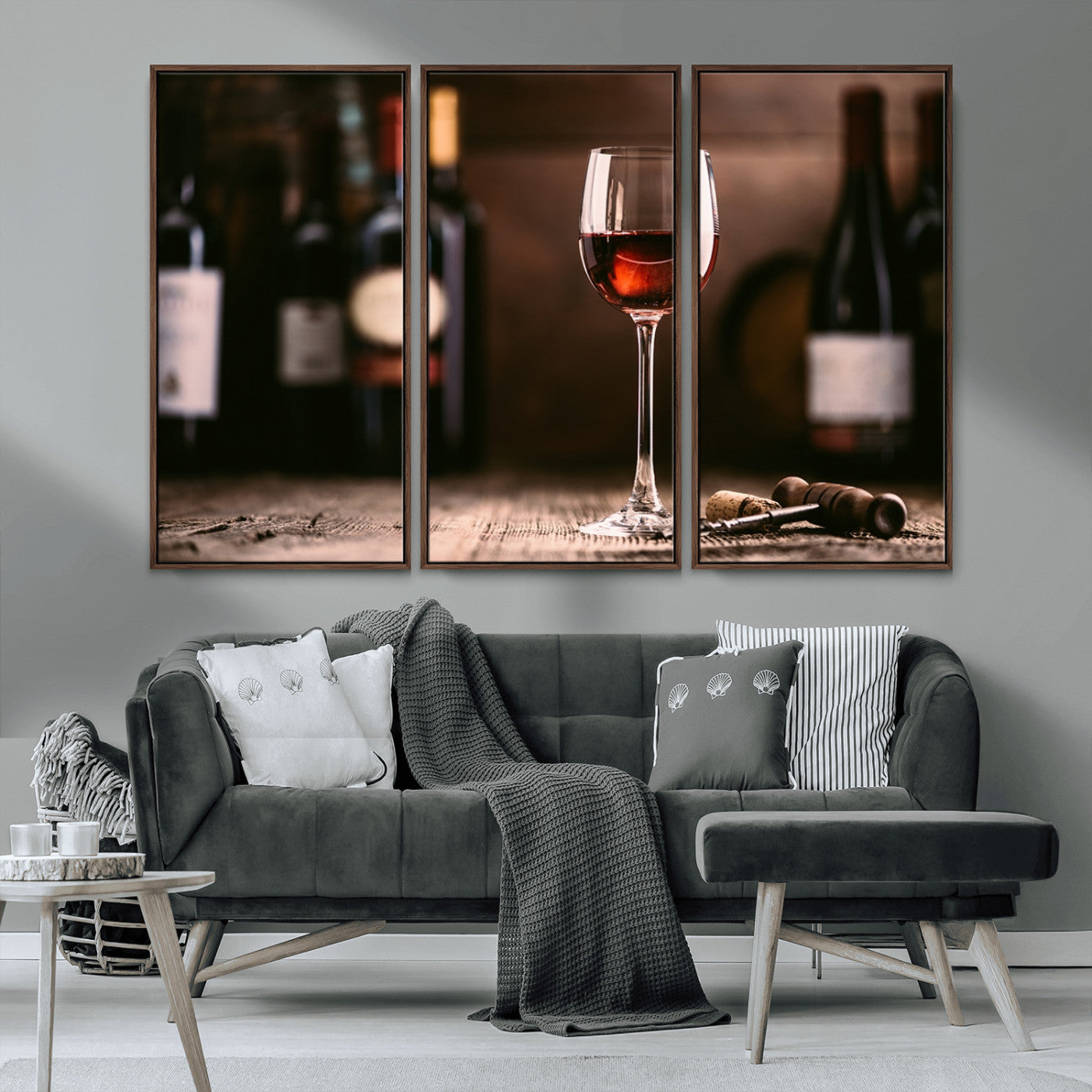 MGV-FC-48X32-3P - Red Wine and Bottle Canvas Print