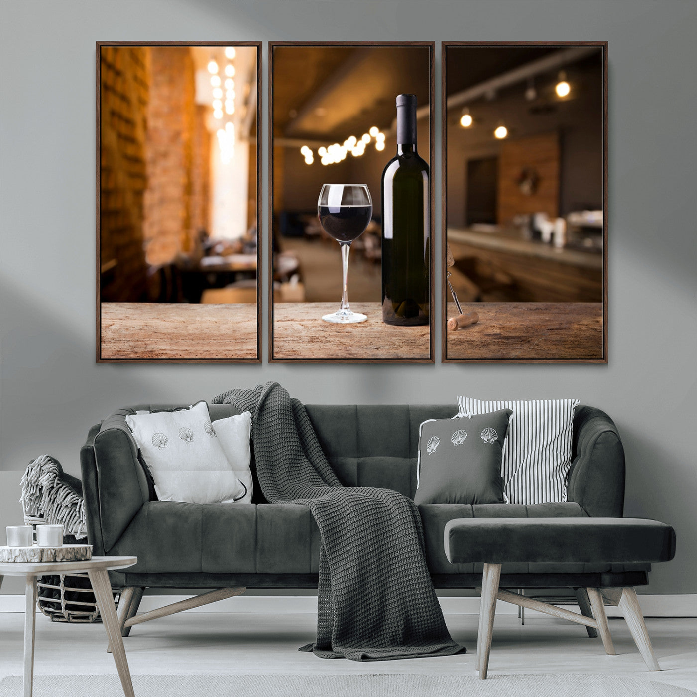 MGV-FC-48X32-3P - Wine and Bottle Wall Art Canvas Print